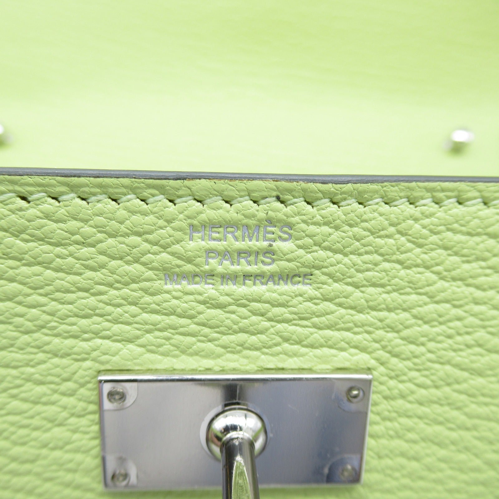 HERMES Chevre Leather Kelly To Go Silver Buckle Shoulder Bag Jaune Bourgeon