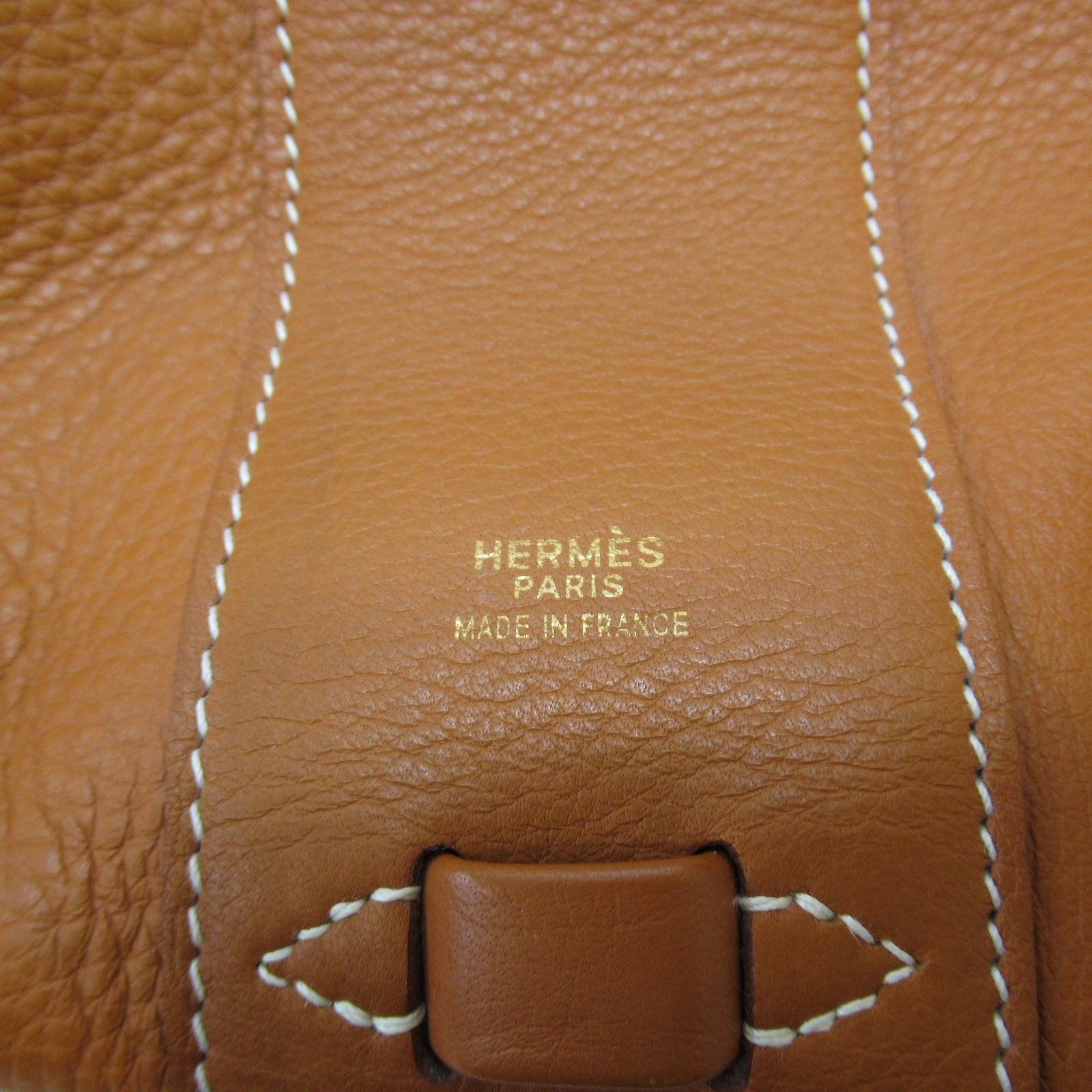HERMES Clemence皮革Intercity金扣手挽袋Gold/