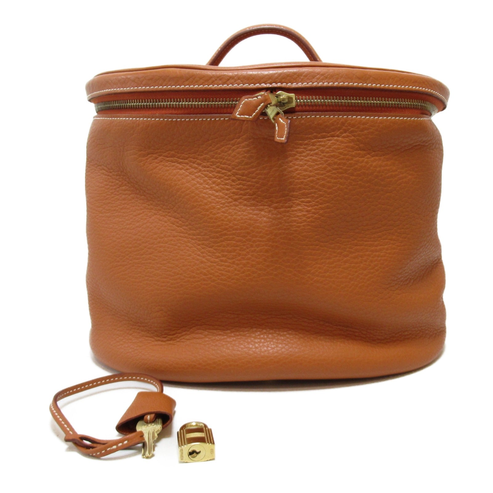 HERMES Clemence皮革Intercity金扣手挽袋Gold/