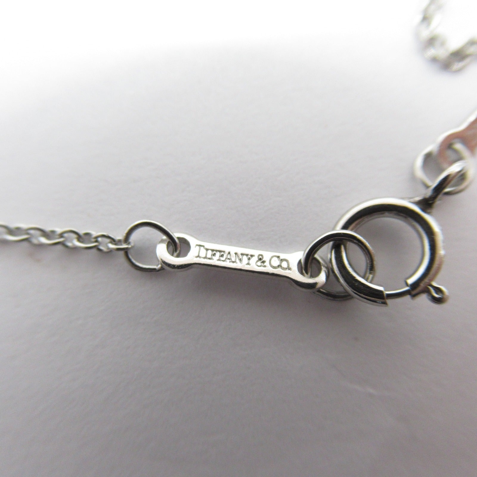 TIFFANY＆CO PT鉑金950 By the Yard 0.2ct鑽石項鍊銀色