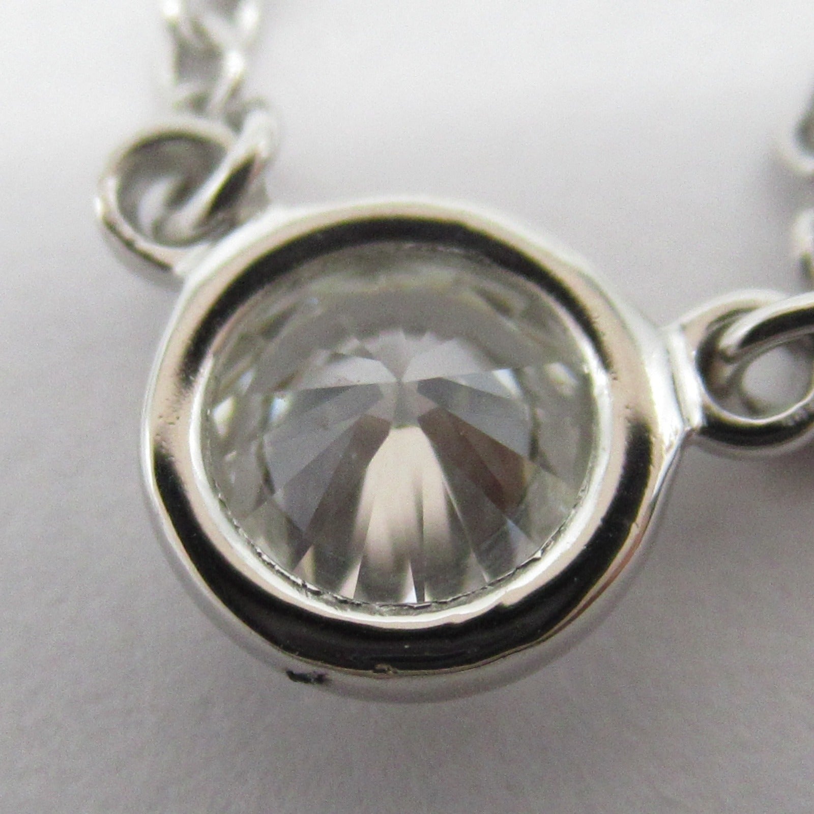 TIFFANY＆CO PT鉑金950 By the Yard 0.2ct鑽石項鍊銀色