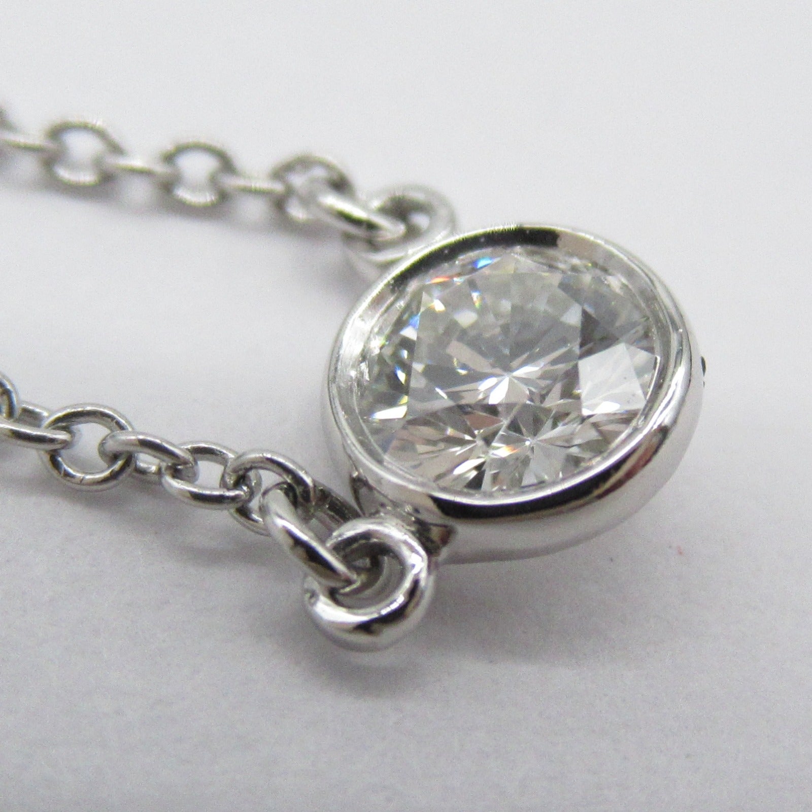 TIFFANY＆CO PT鉑金950 By the Yard 0.2ct鑽石項鍊銀色