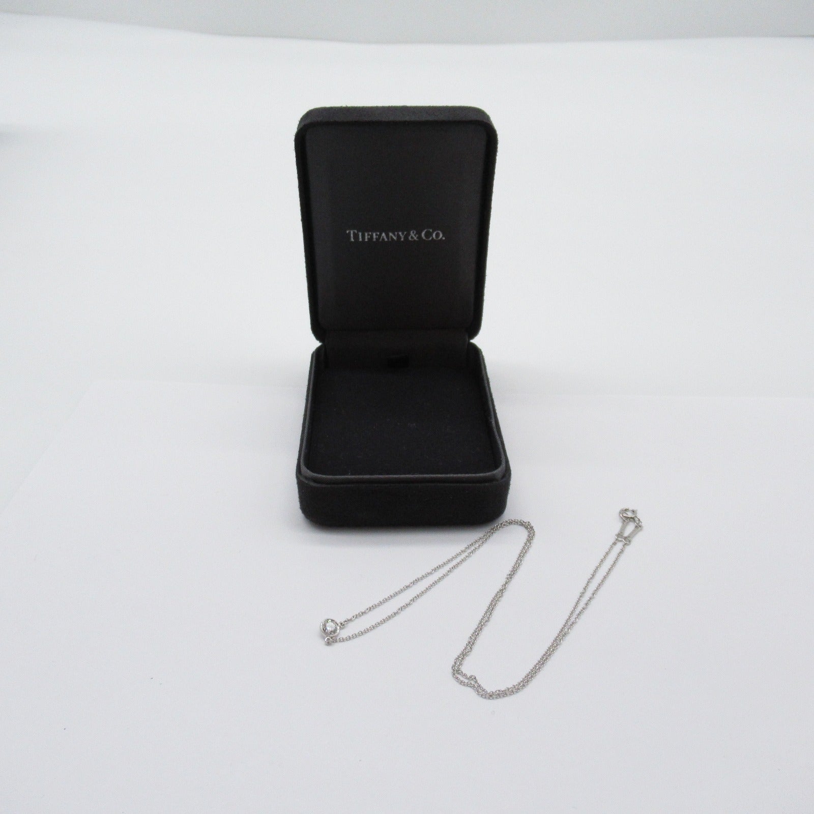 TIFFANY＆CO PT鉑金950 By the Yard 0.2ct鑽石項鍊銀色
