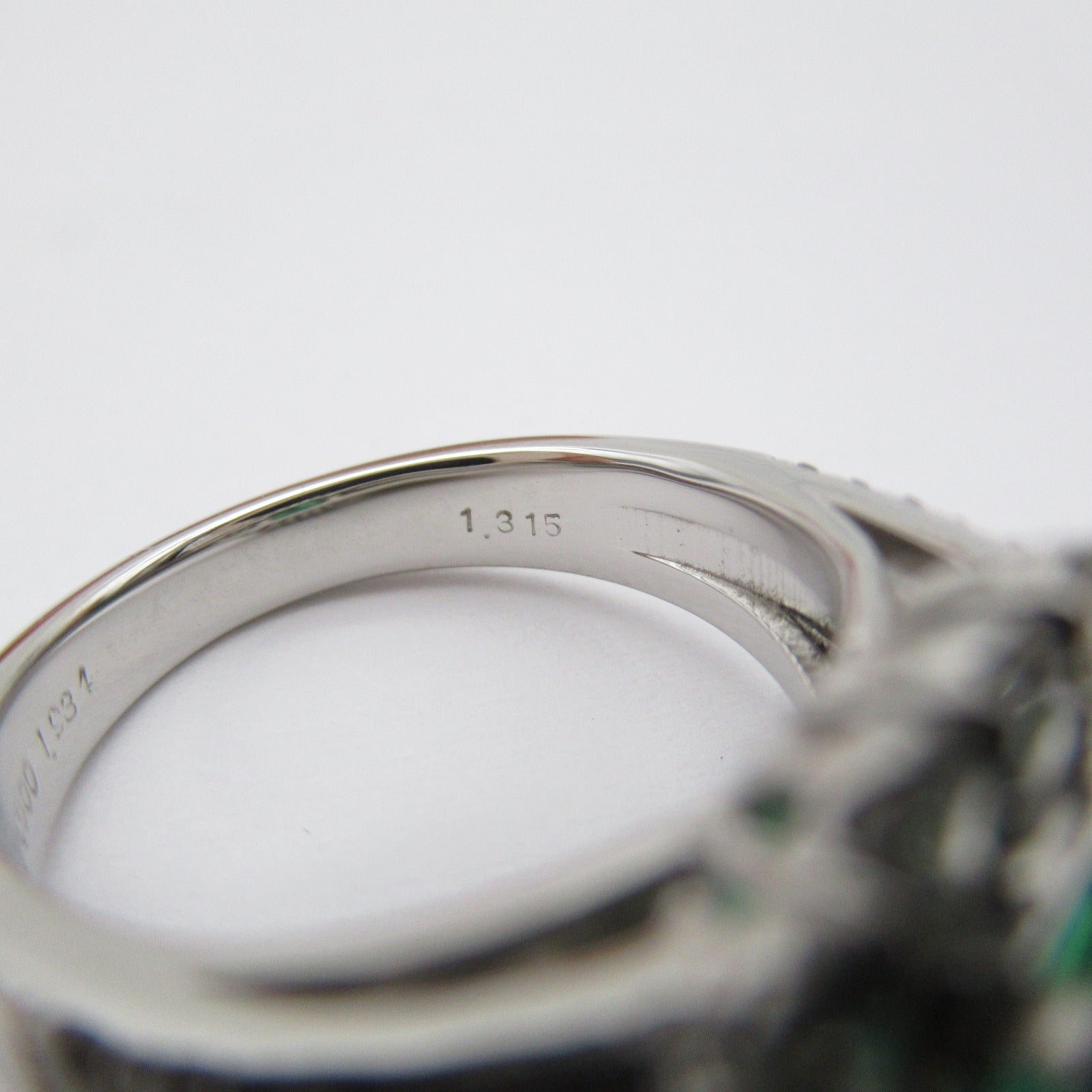 JEWELRY PT900鉑金Emerald Ring 1.934ct綠寶石/1.315ct鑽石戒指US#6