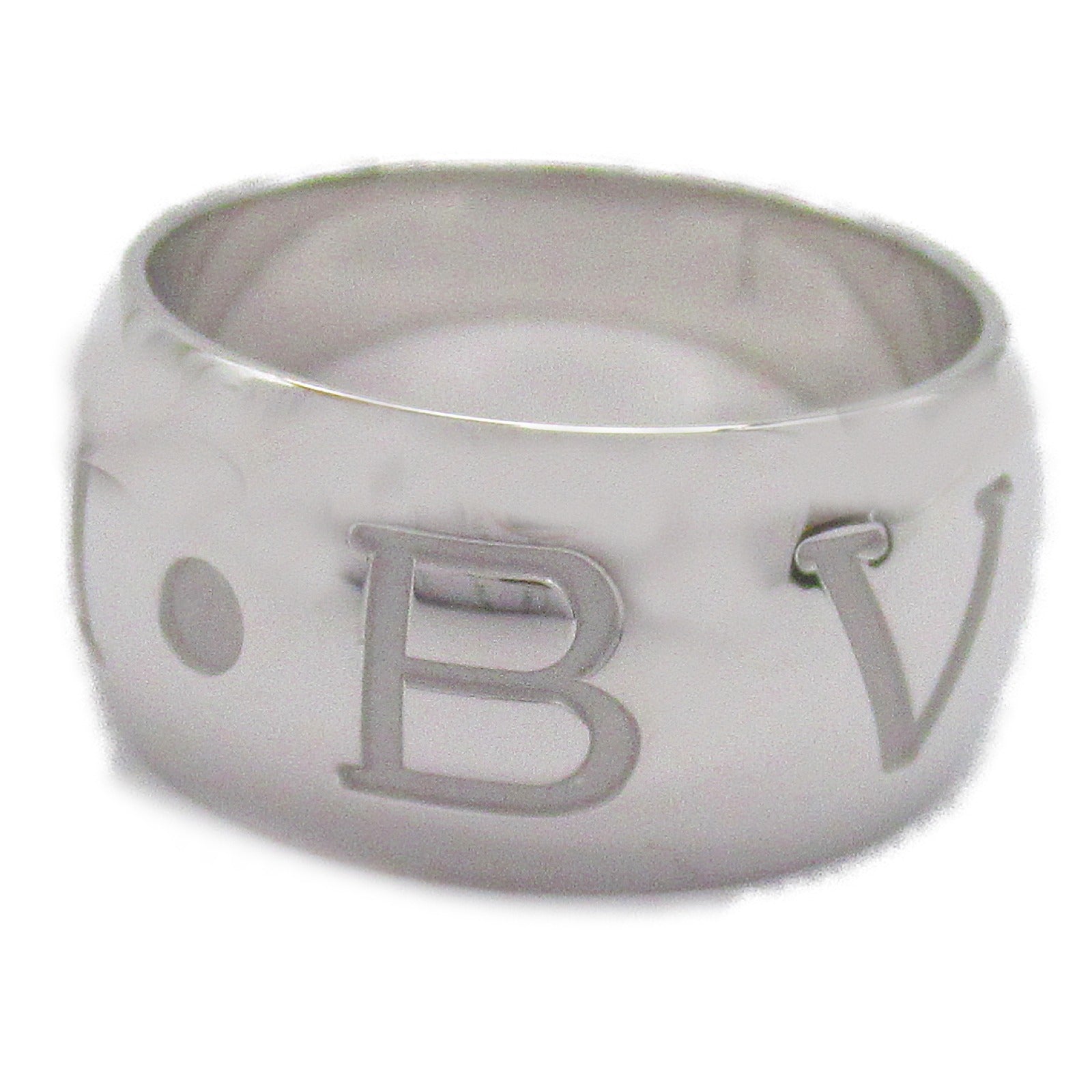 BVLGARI 18K白金Mono Logo Ring戒指US#7