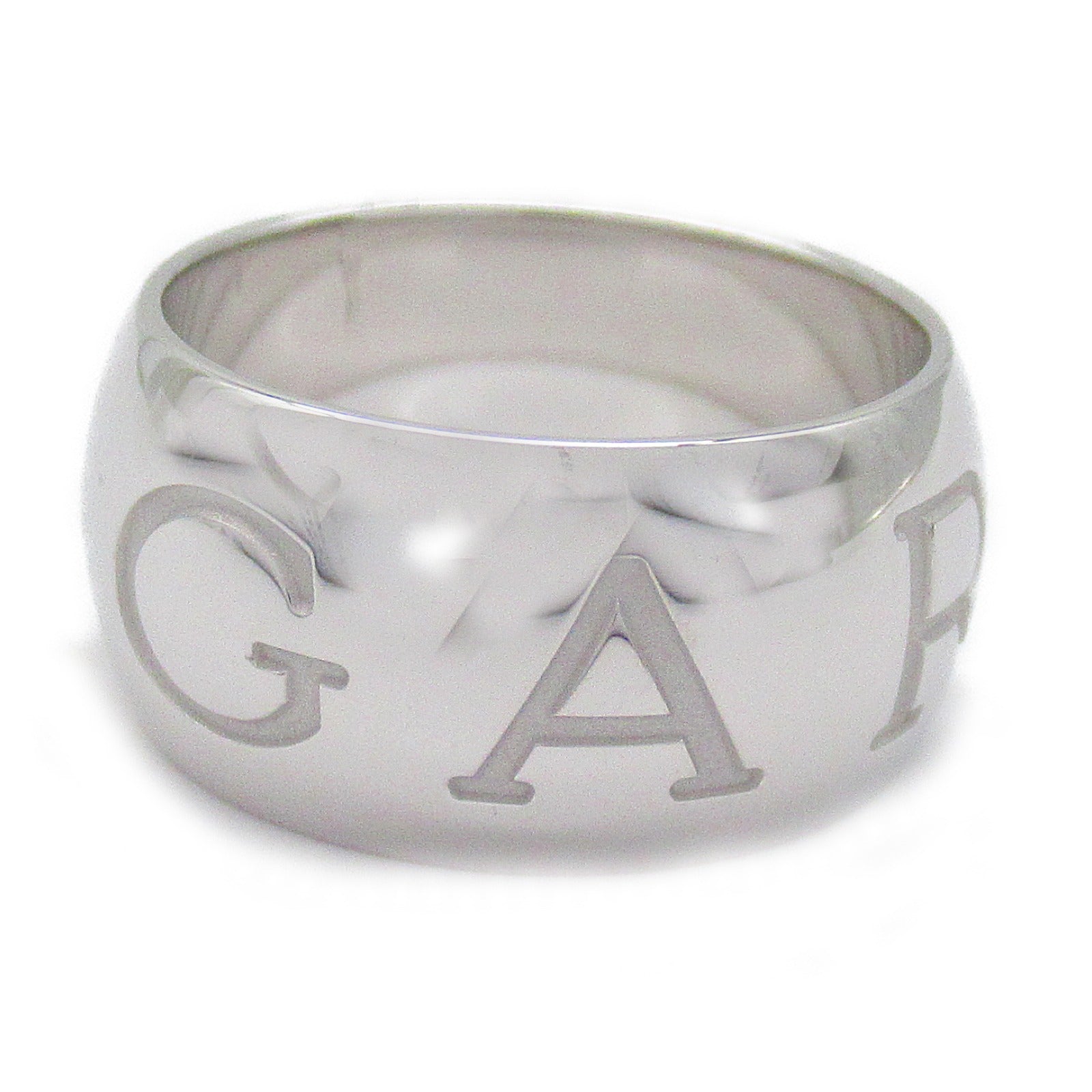 BVLGARI 18K白金Mono Logo Ring戒指US#7