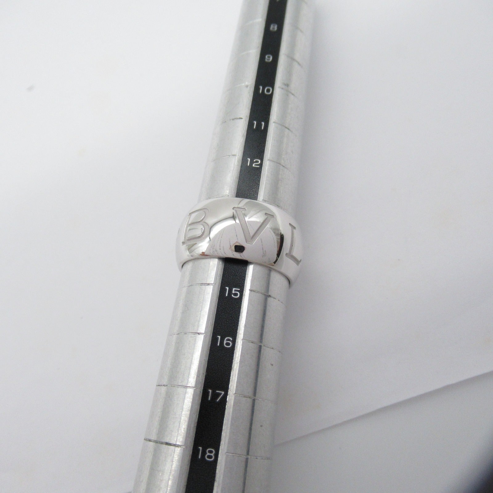BVLGARI 18K白金Mono Logo Ring戒指US#7