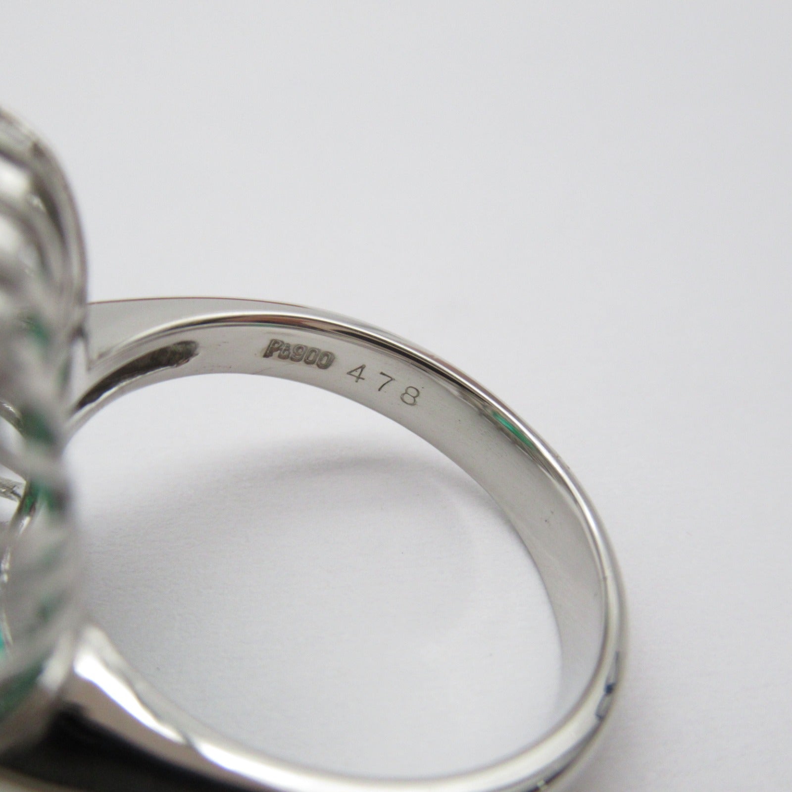 JEWELRY PT900鉑金Emerald Ring 4.78ct綠寶石/2.01ct鑽石戒指US#8