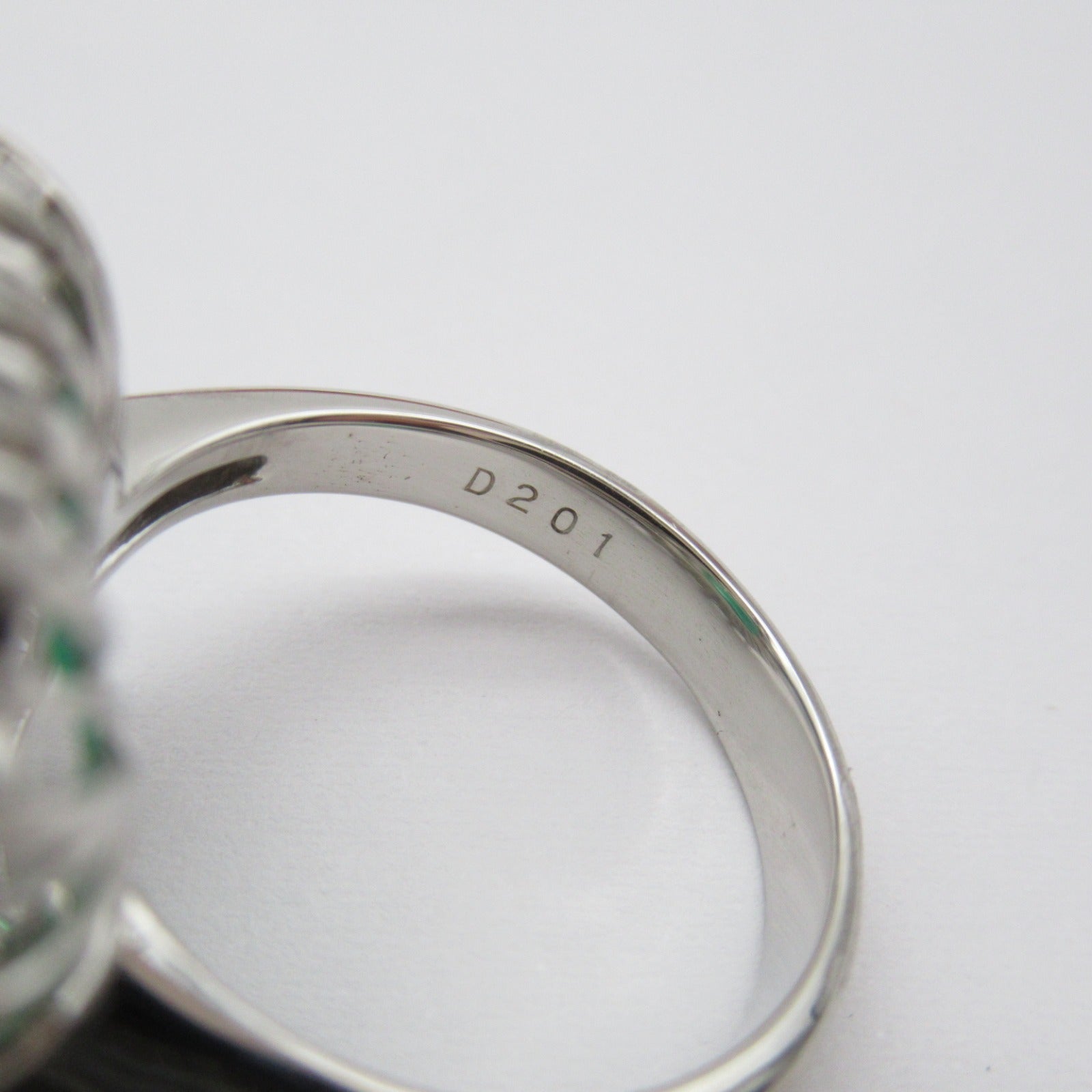 JEWELRY PT900鉑金Emerald Ring 4.78ct綠寶石/2.01ct鑽石戒指US#8