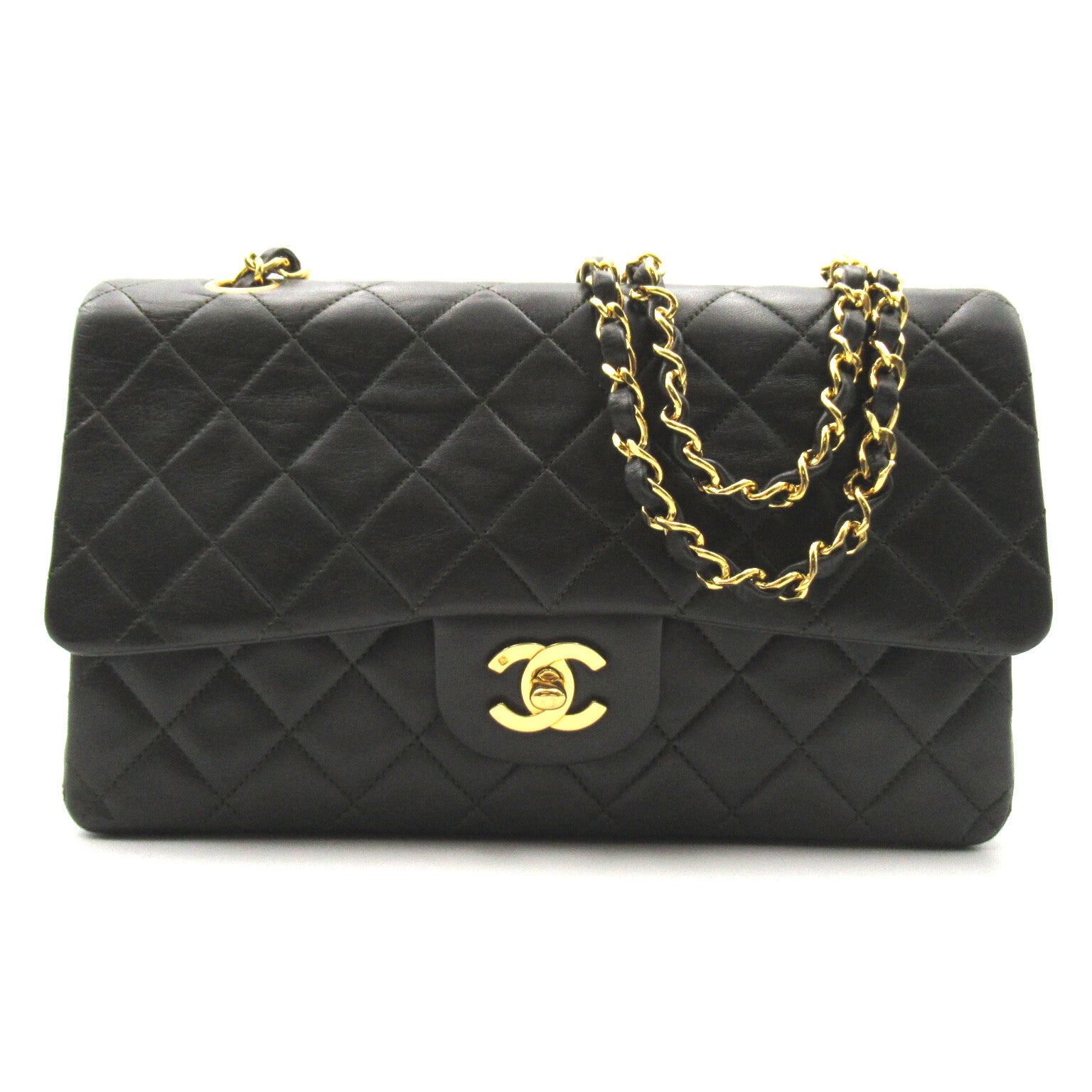 CHANEL 菱格羊皮皮革Shoulder Bag金扣肩背袋綠色