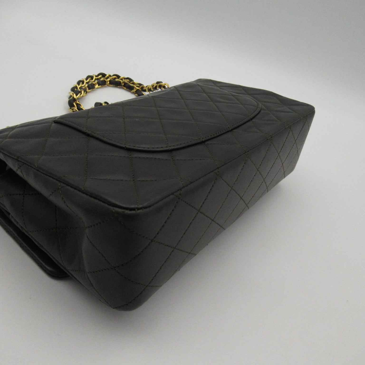 CHANEL 菱格羊皮皮革Shoulder Bag金扣肩背袋綠色