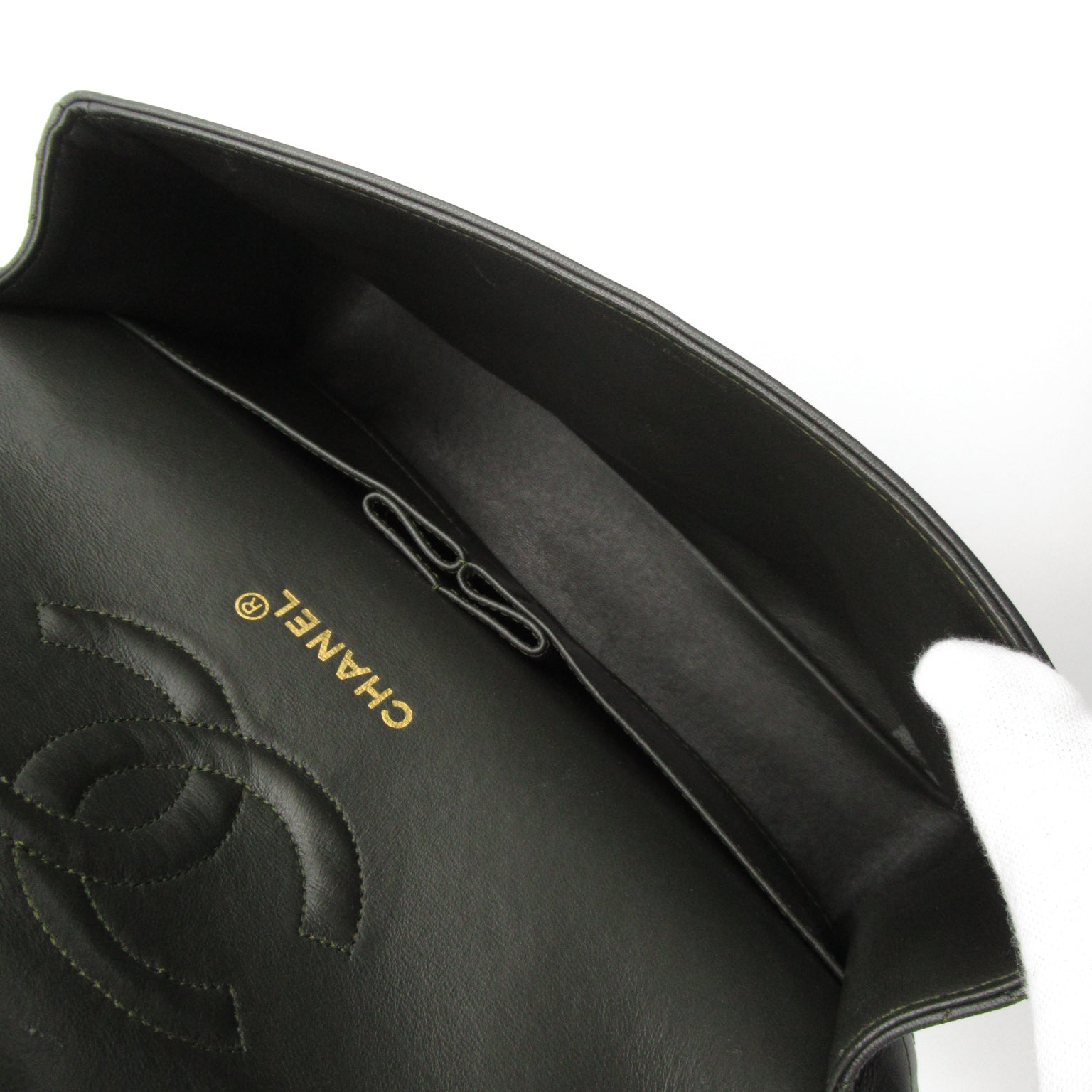 CHANEL 菱格羊皮皮革Shoulder Bag金扣肩背袋綠色