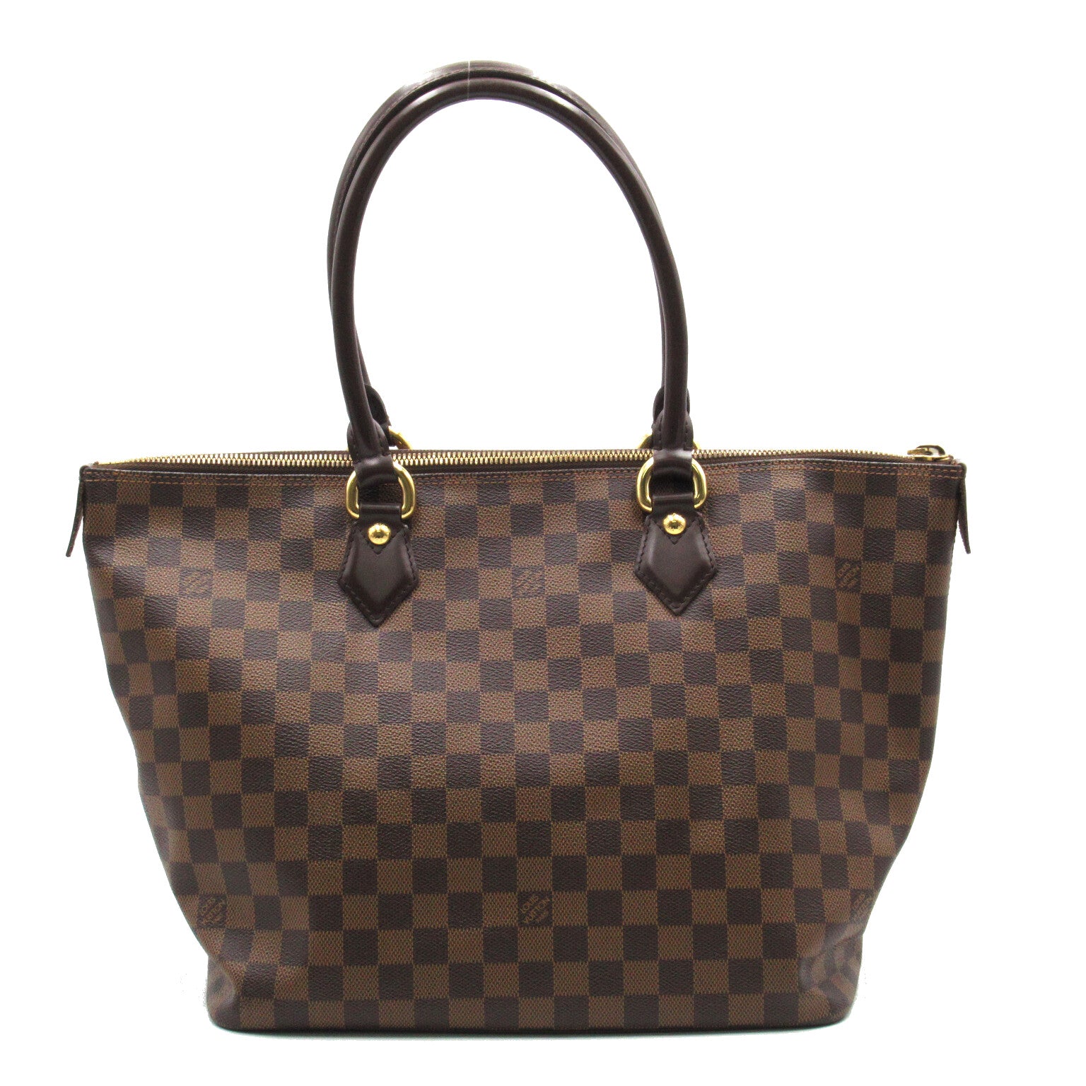 LOUIS VUITTON Damier Saleya MM金扣手挽袋/肩背袋啡色