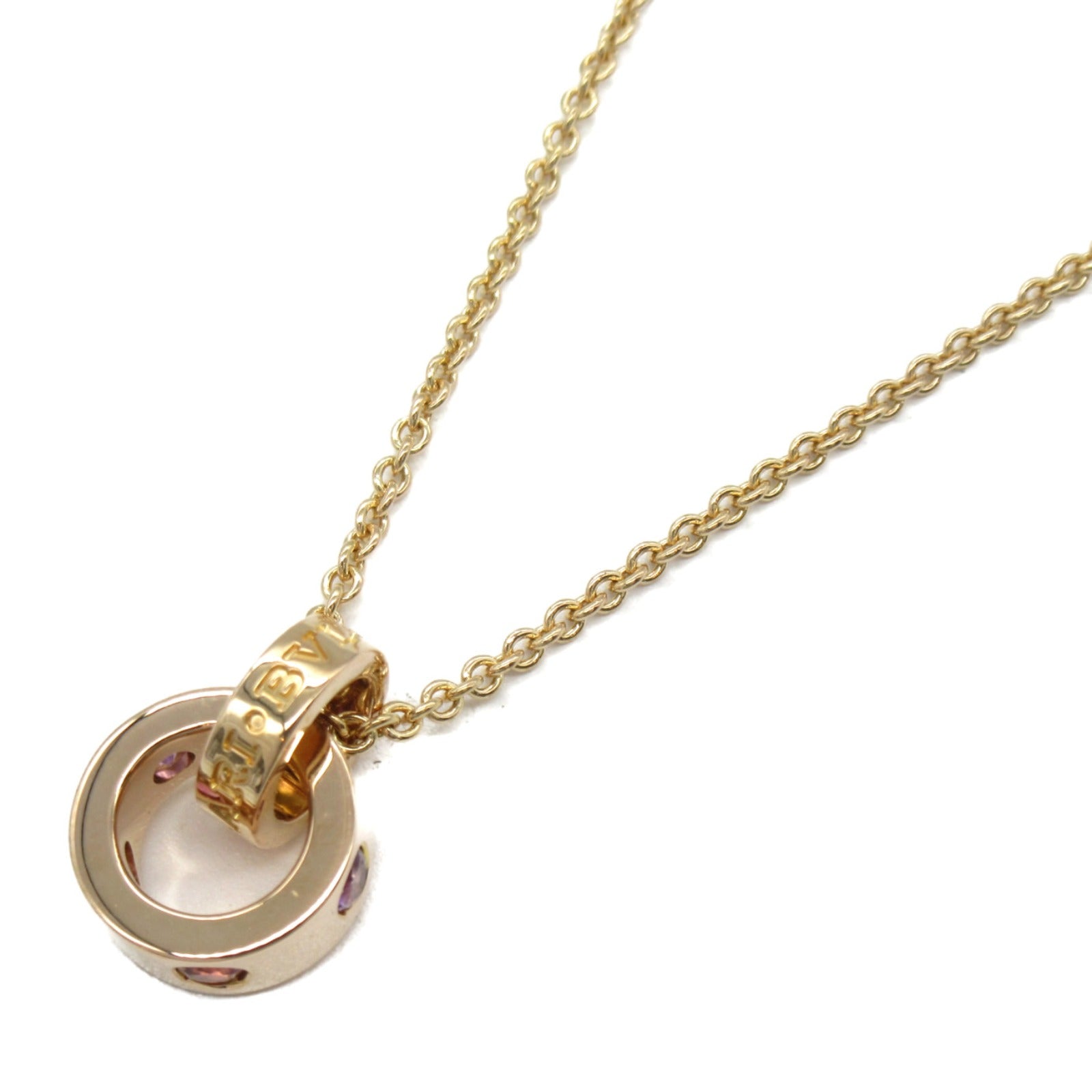 BVLGARI 18K玫瑰金Roman Sorbet項鍊粉金色