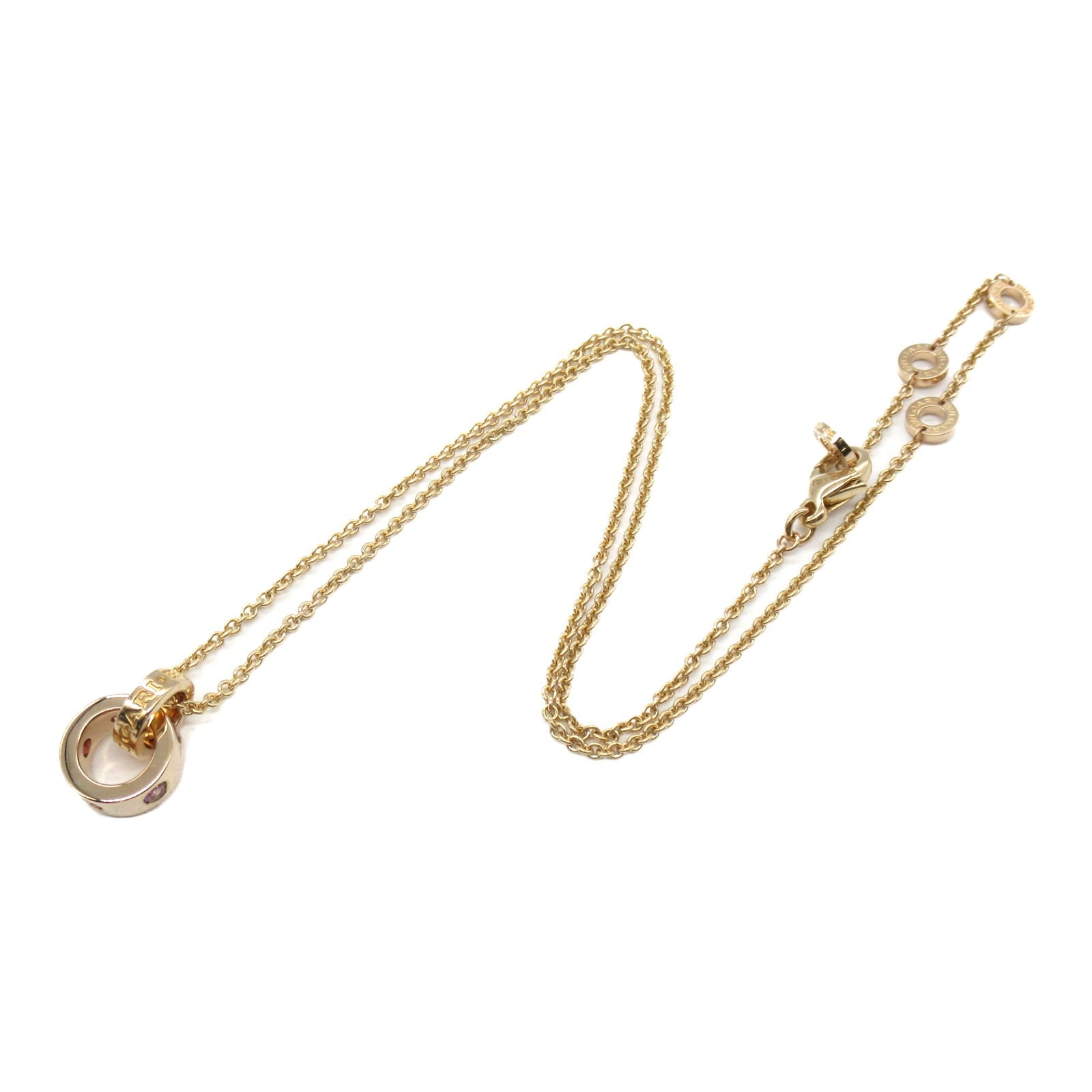 BVLGARI 18K玫瑰金Roman Sorbet項鍊粉金色