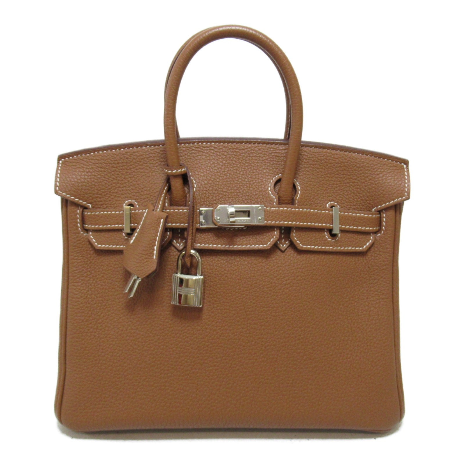 HERMES Togo皮革Birkin 25銀扣手挽袋Gold/啡色