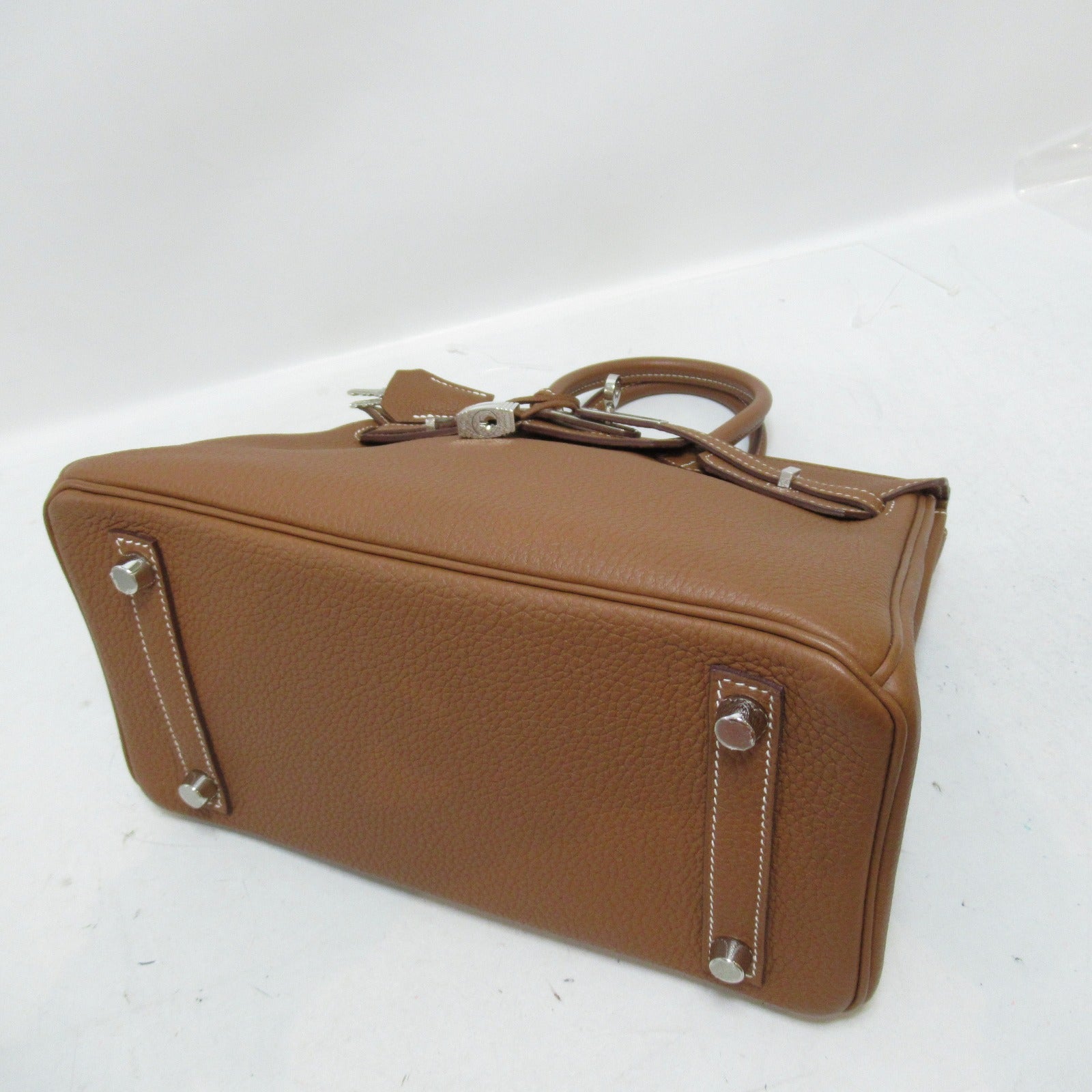 HERMES Togo皮革Birkin 25銀扣手挽袋Gold/啡色