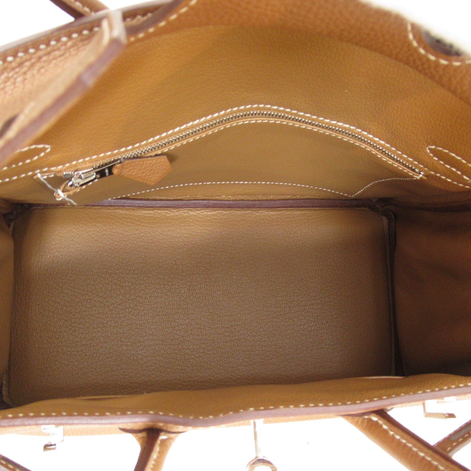 HERMES Togo皮革Birkin 25銀扣手挽袋Gold/啡色