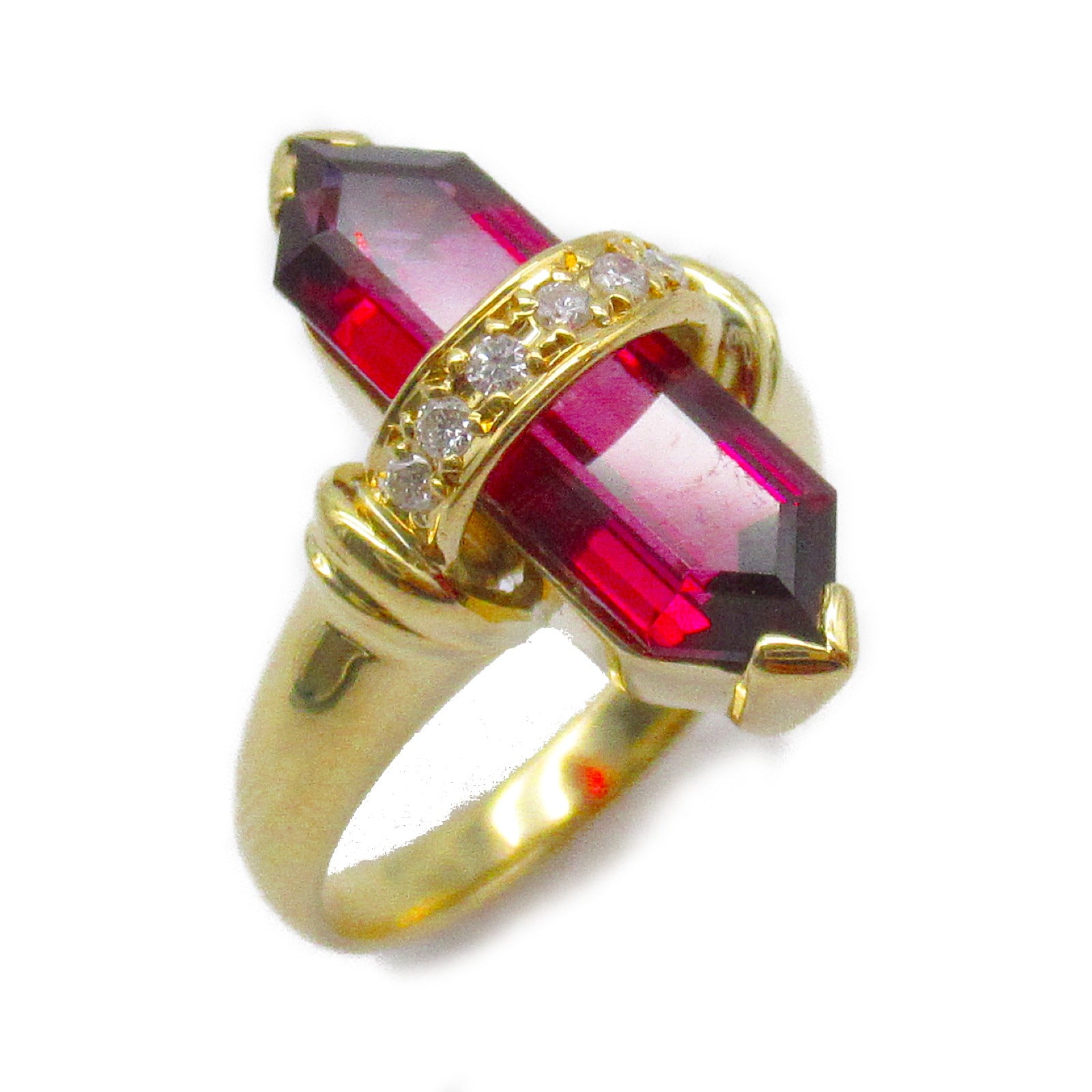 JEWELRY 18K黃金4.71ct/Garnet 0.84ct/Diamond Ring