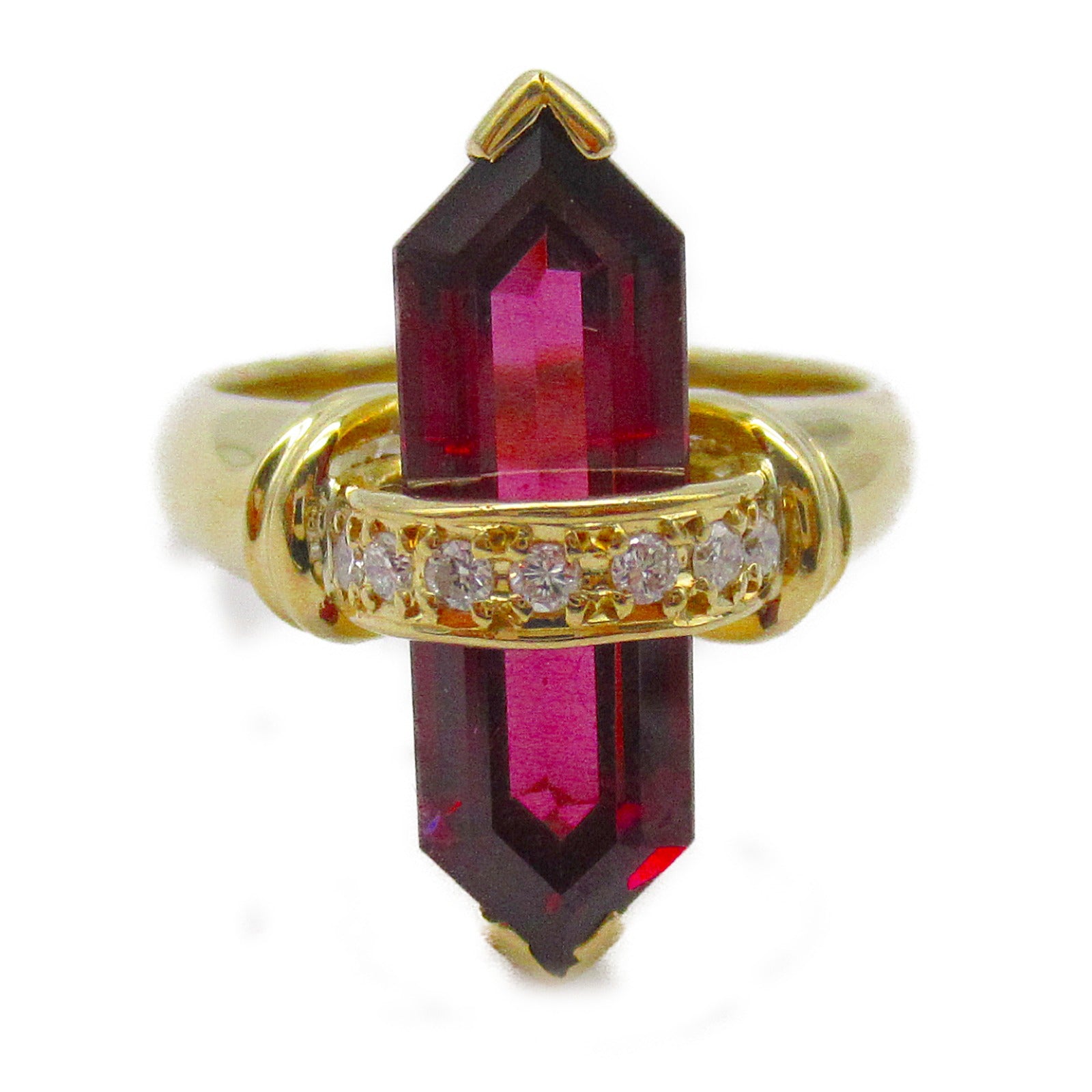 JEWELRY 18K黃金4.71ct/Garnet 0.84ct/Diamond Ring