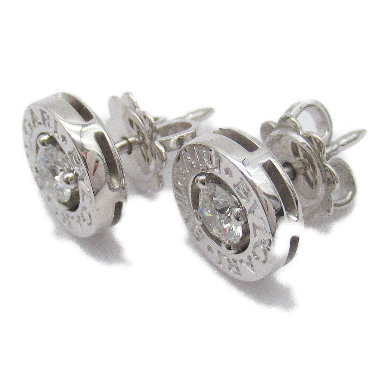 BVLGARI 18K白金Bvlgari Bvlgari鑽石耳環