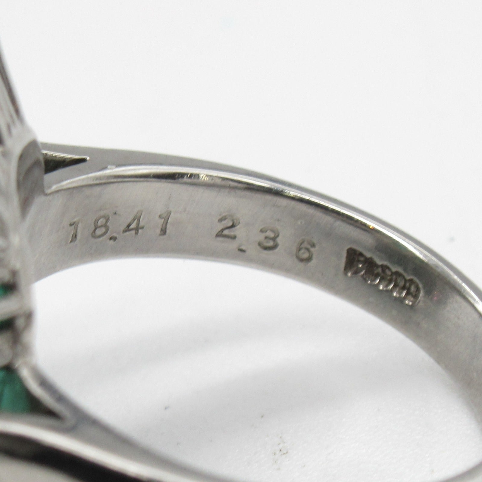 JEWELRY PT900鉑金Emerald Ring 18.41ct綠寶石/2.36ct鑽石戒指US#6.25