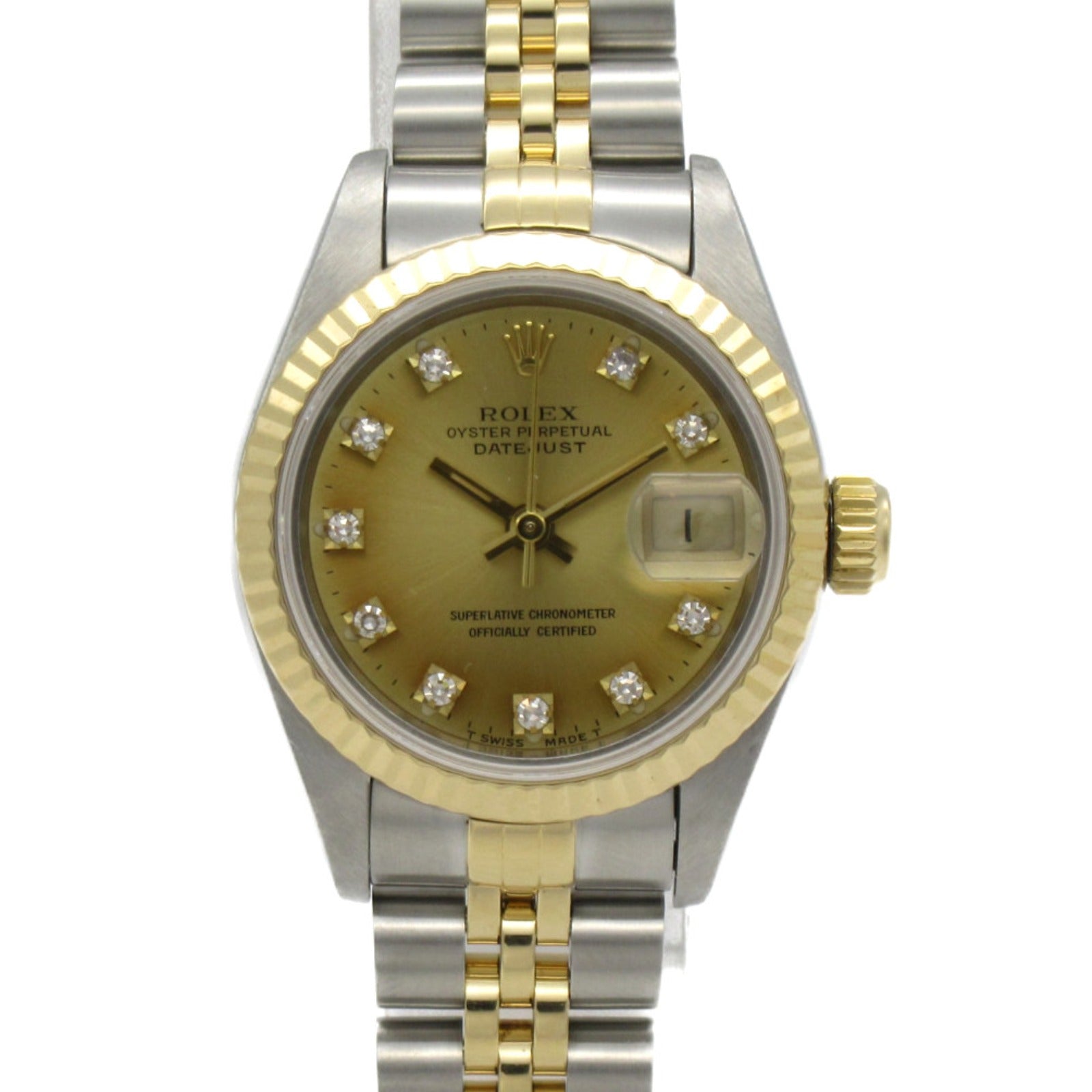 ROLEX Datejust 10P Diamond手錶自動機芯金意図