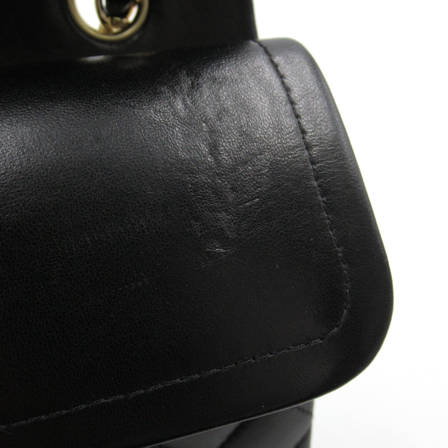 CHANEL Diamond Sheepskin Leather Classic Gold Buckle Shoulder Bag Black