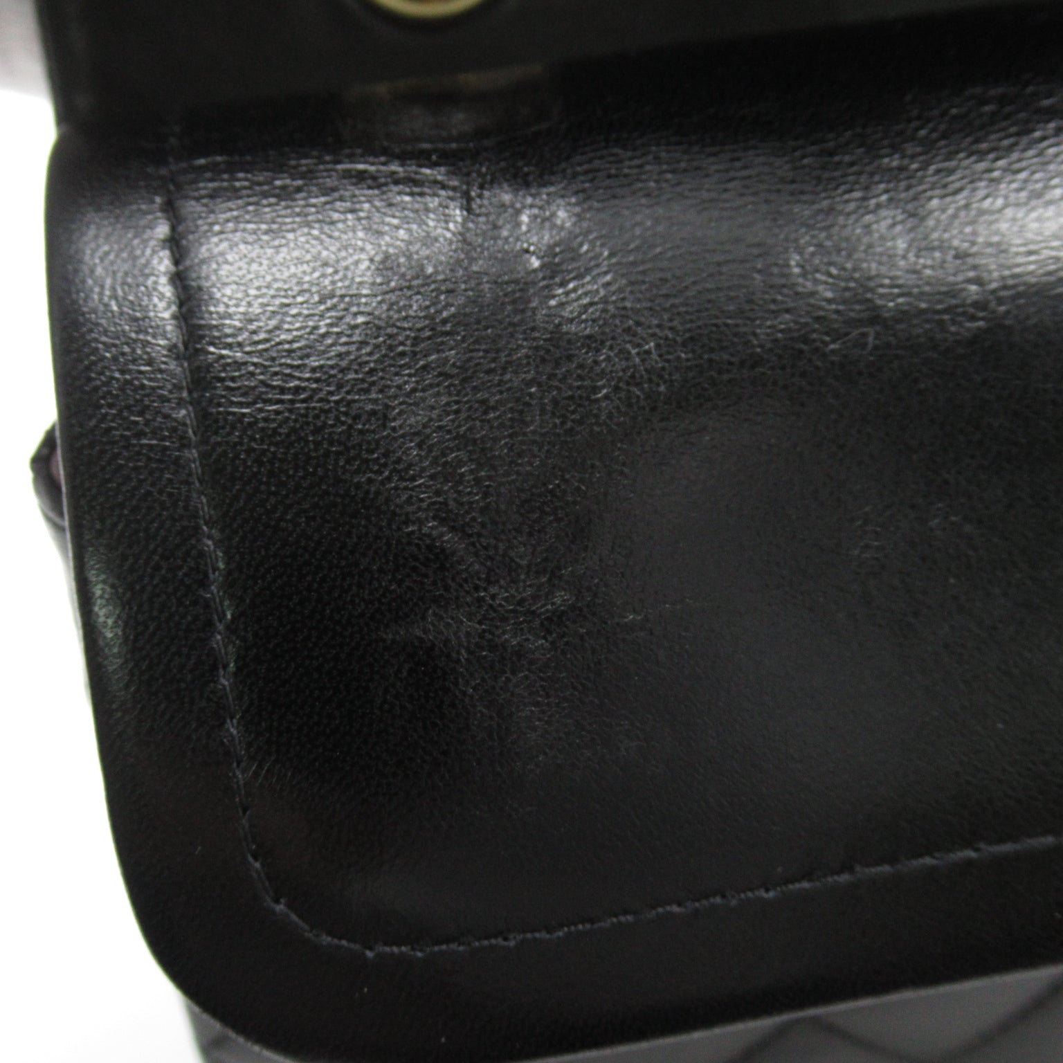 CHANEL Diamond Sheepskin Leather Classic Gold Buckle Shoulder Bag Black