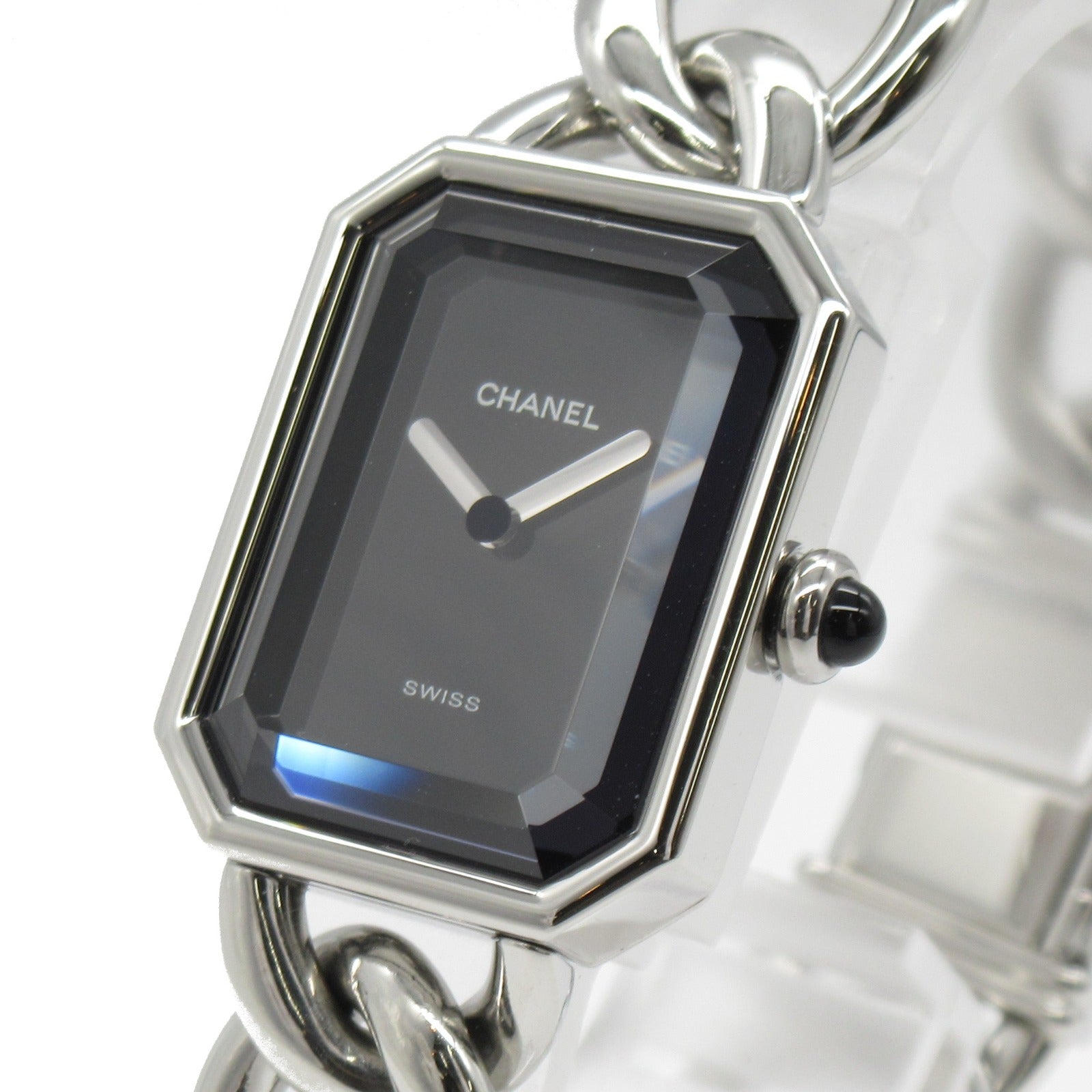 CHANEL Premiere L Chain Watch不鏽鋼手錶石英機芯黑色