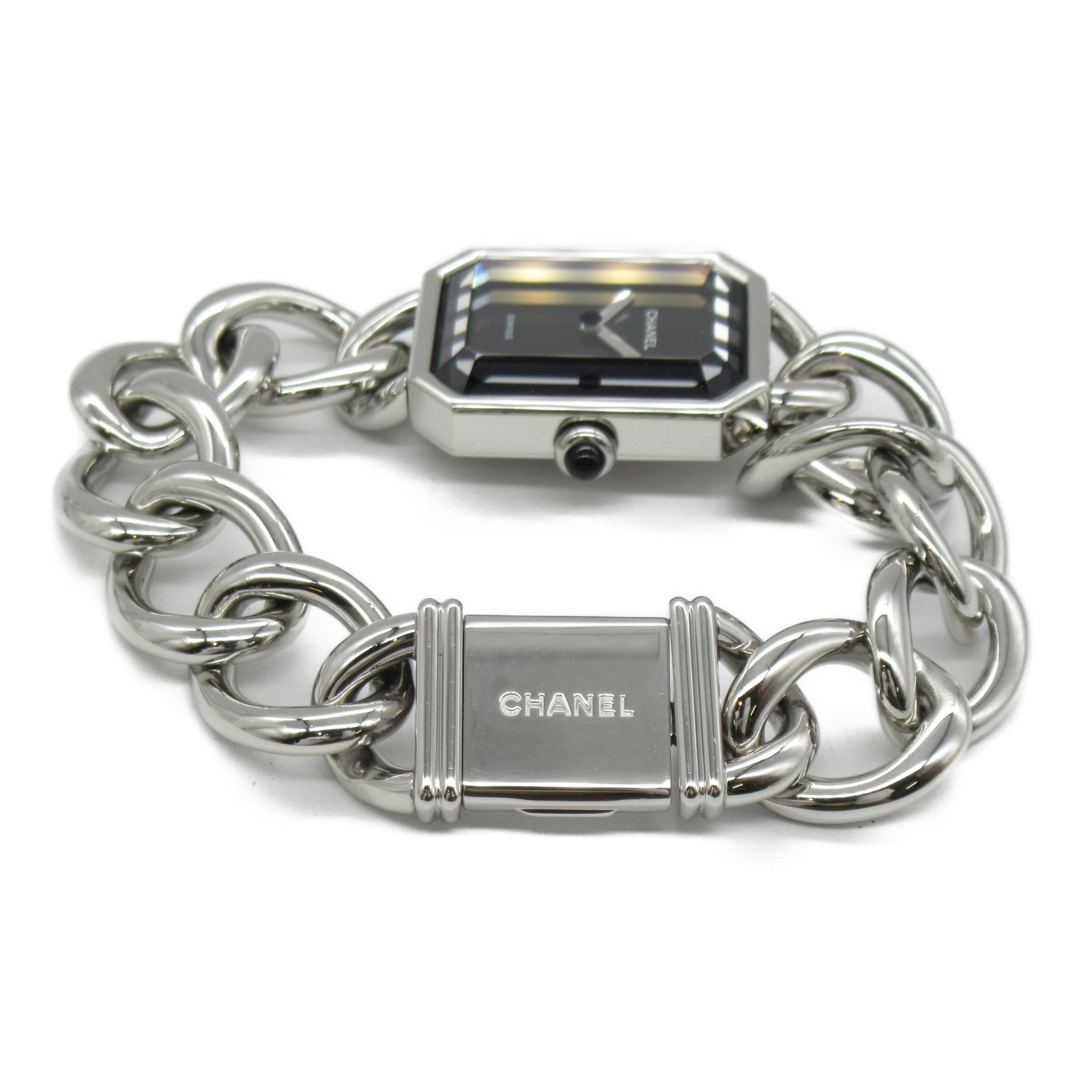 CHANEL Premiere L Chain Watch不鏽鋼手錶石英機芯黑色