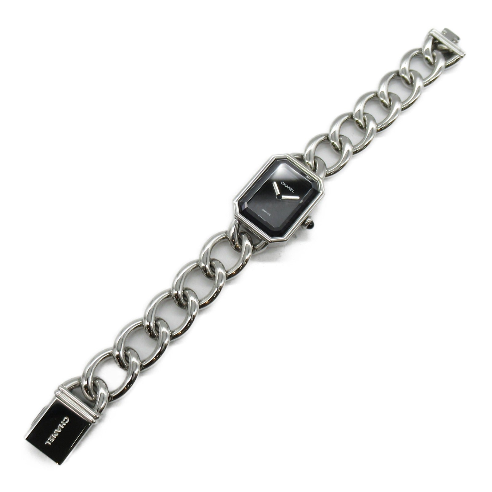 CHANEL Premiere L Chain Watch不鏽鋼手錶石英機芯黑色