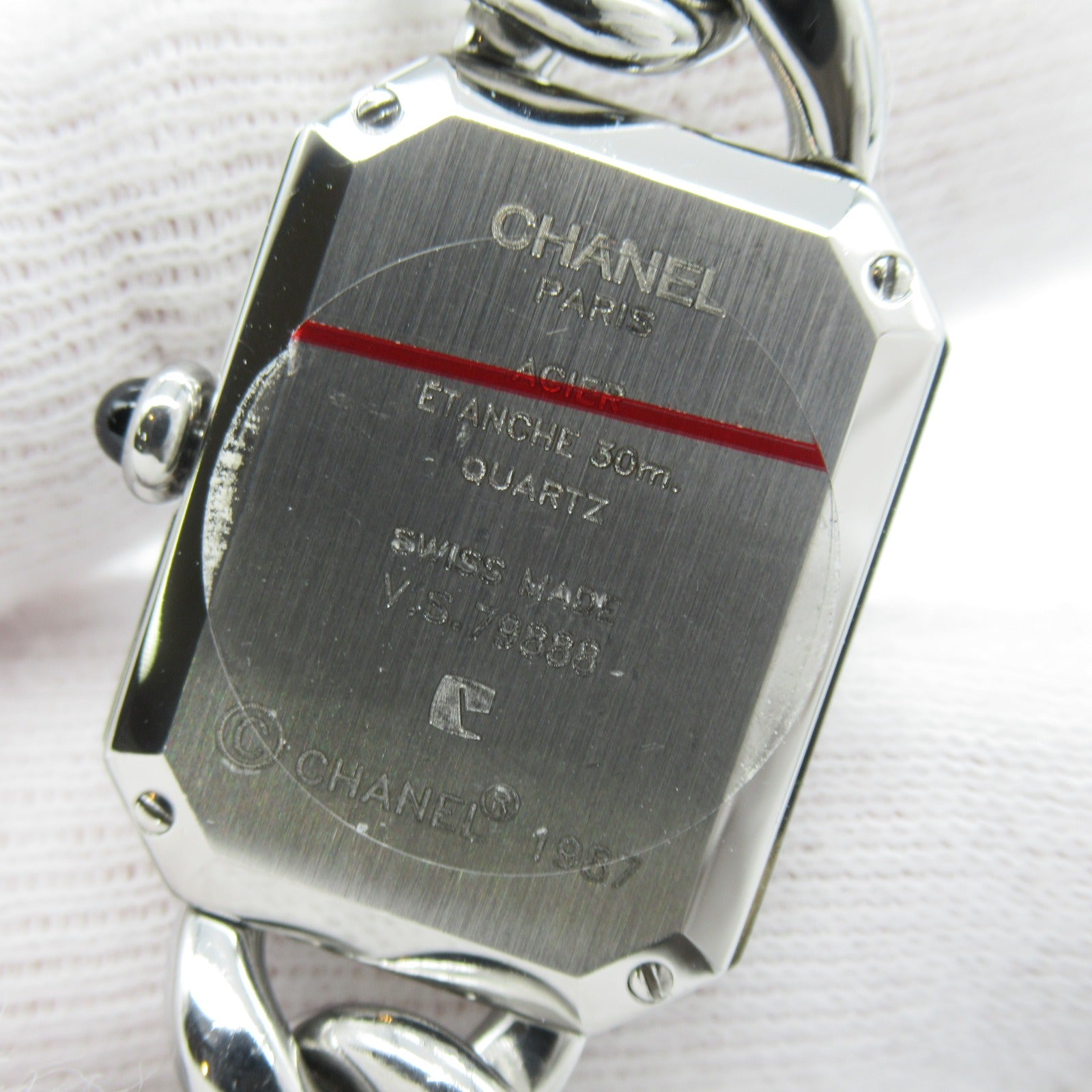 CHANEL Premiere L Chain Watch不鏽鋼手錶石英機芯黑色