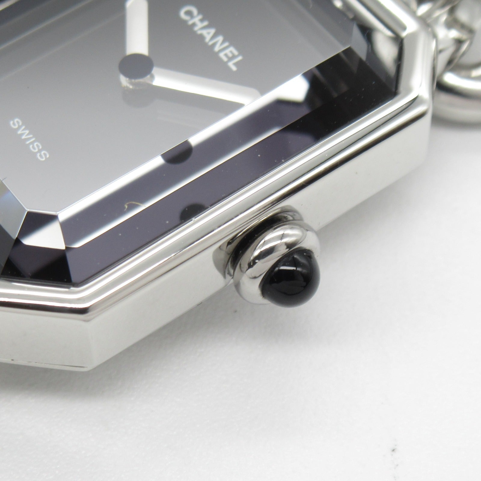 CHANEL Premiere L Chain Watch不鏽鋼手錶石英機芯黑色