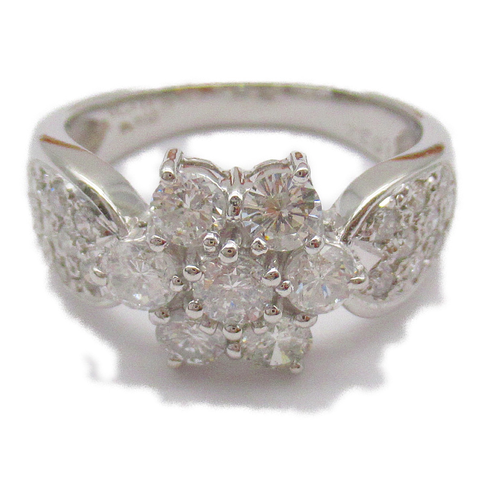 JEWELRY PT900 Platinum 1.032/0.308ct Diamond Ring US#6.75