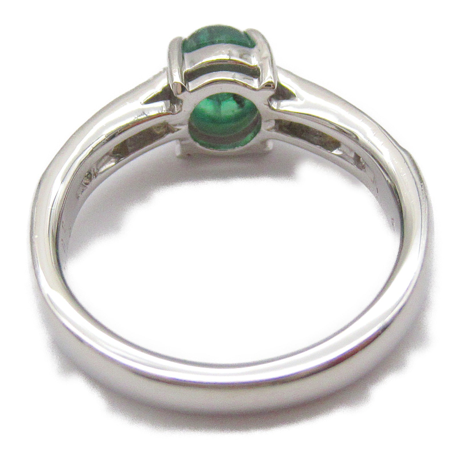 JEWELRY PT900 Platinum 0.82ct Trapiche Emerald Ring US#3.75