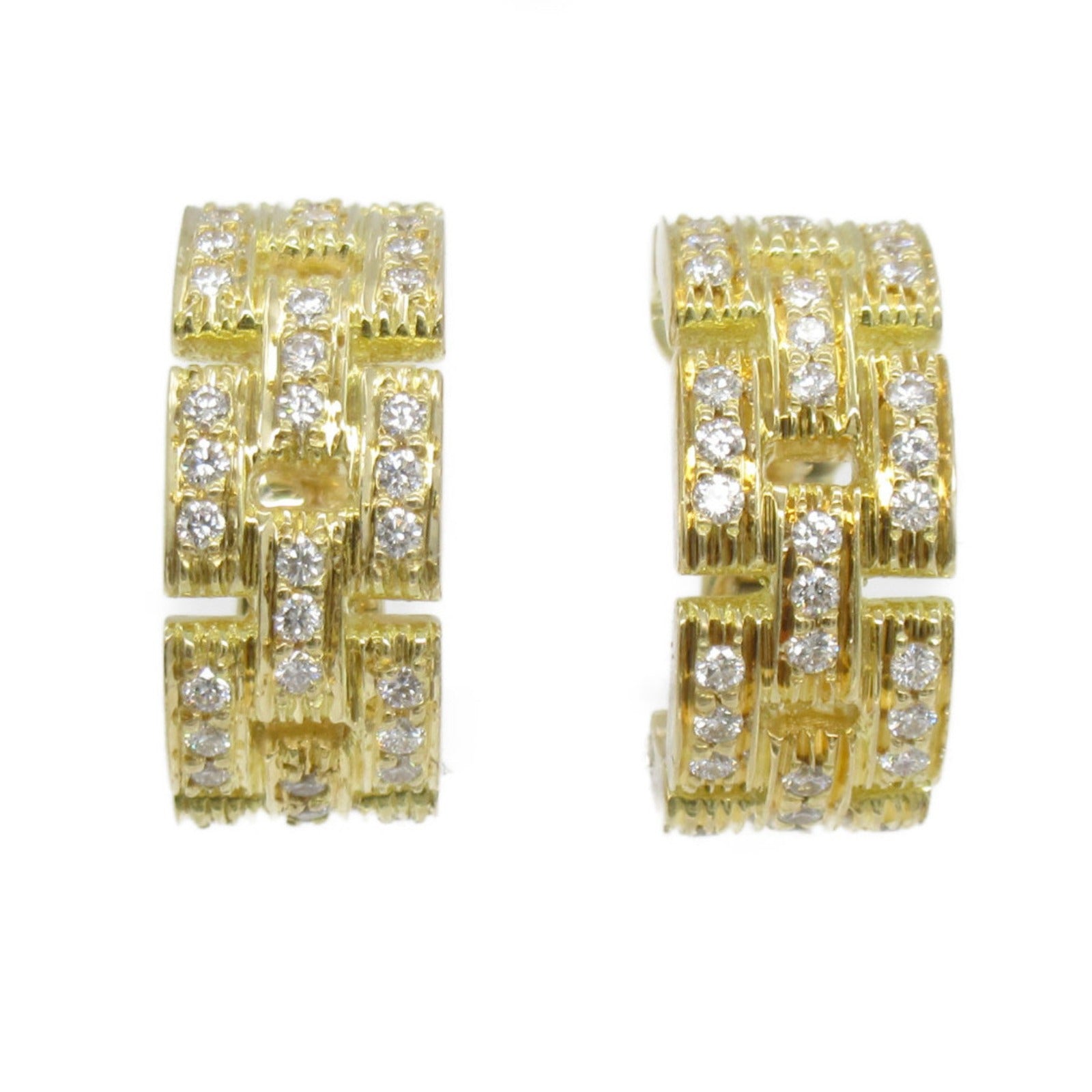 CARTIER 18K黃金Panthere Earrings鑽石耳環
