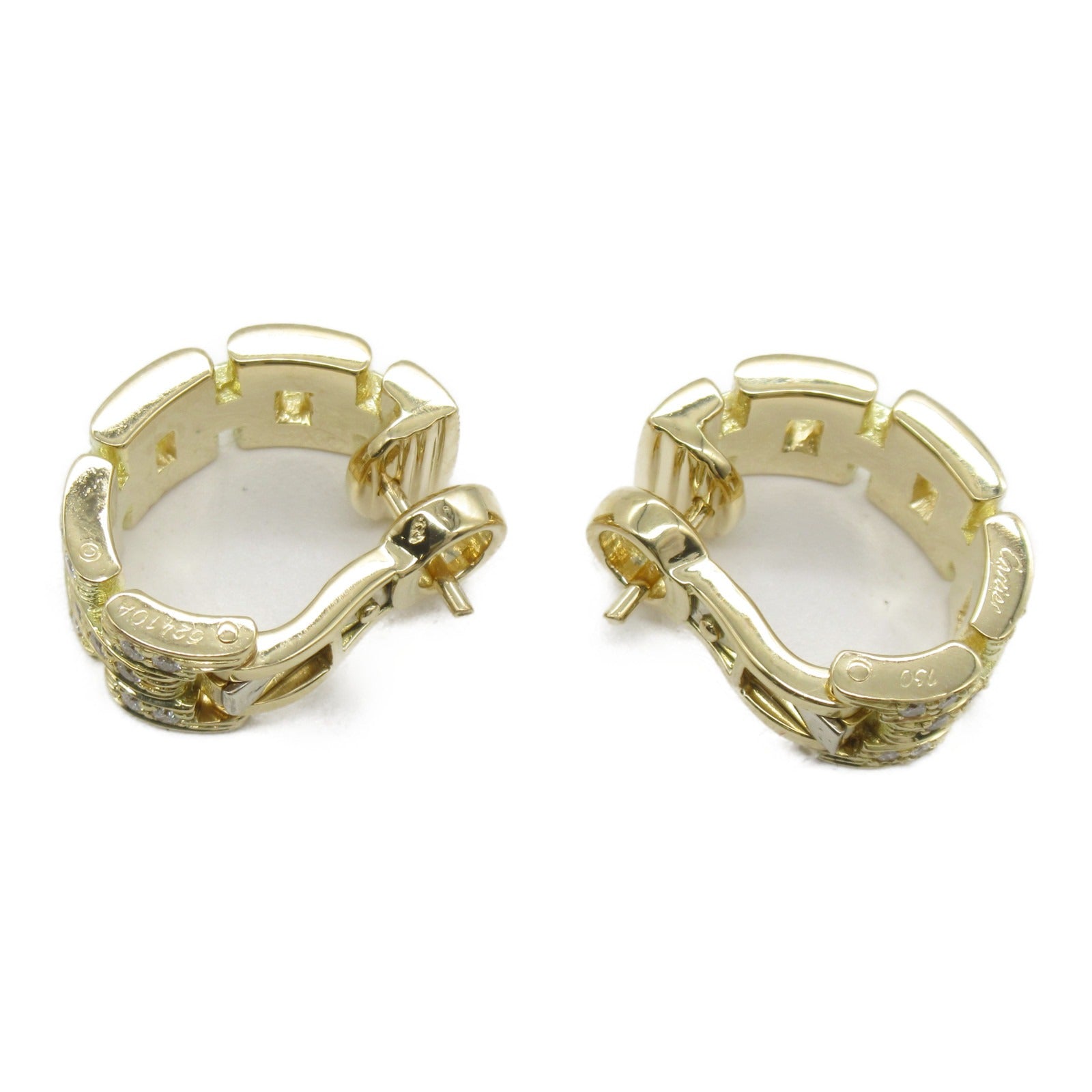 CARTIER 18K黃金Panthere Earrings鑽石耳環