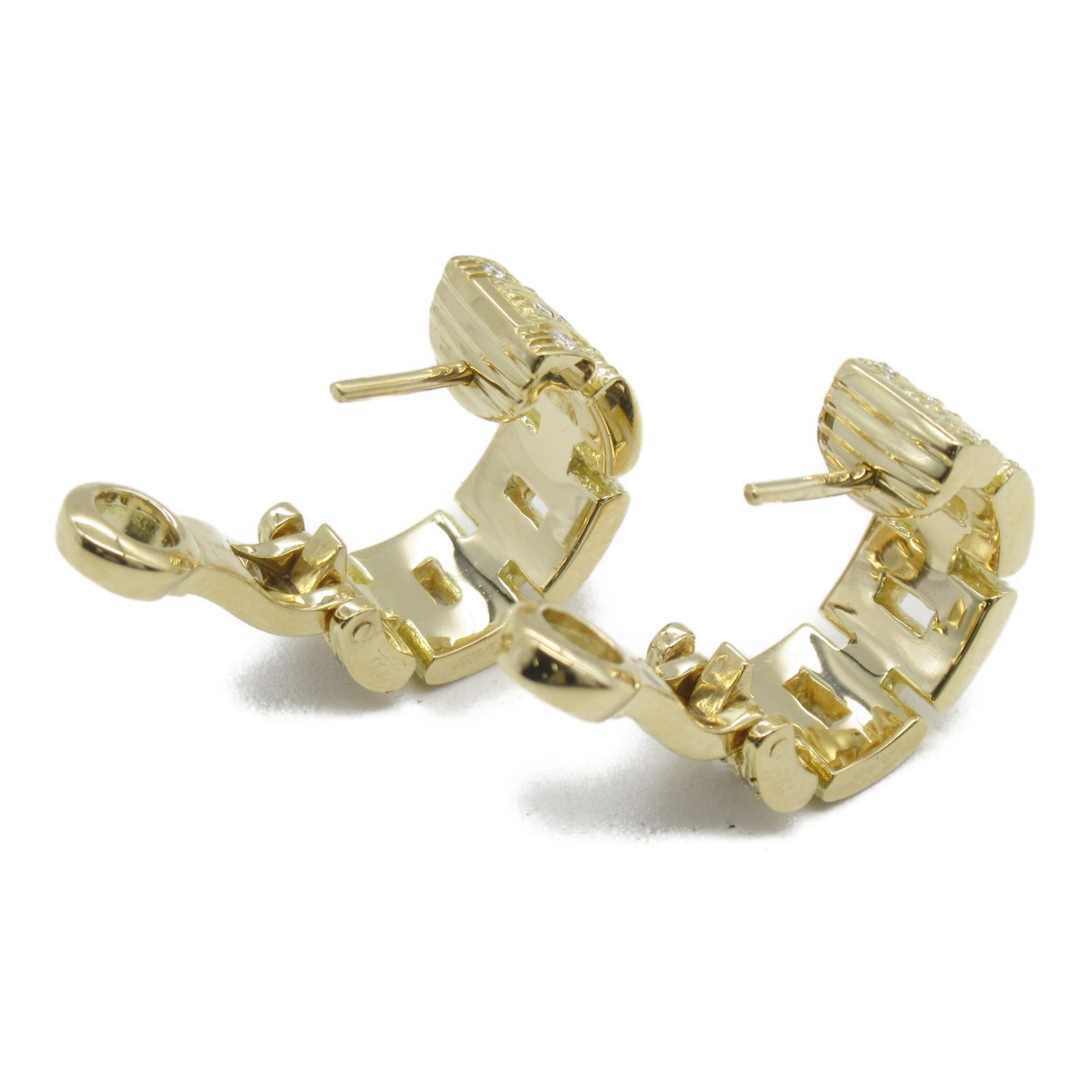 CARTIER 18K黃金Panthere Earrings鑽石耳環