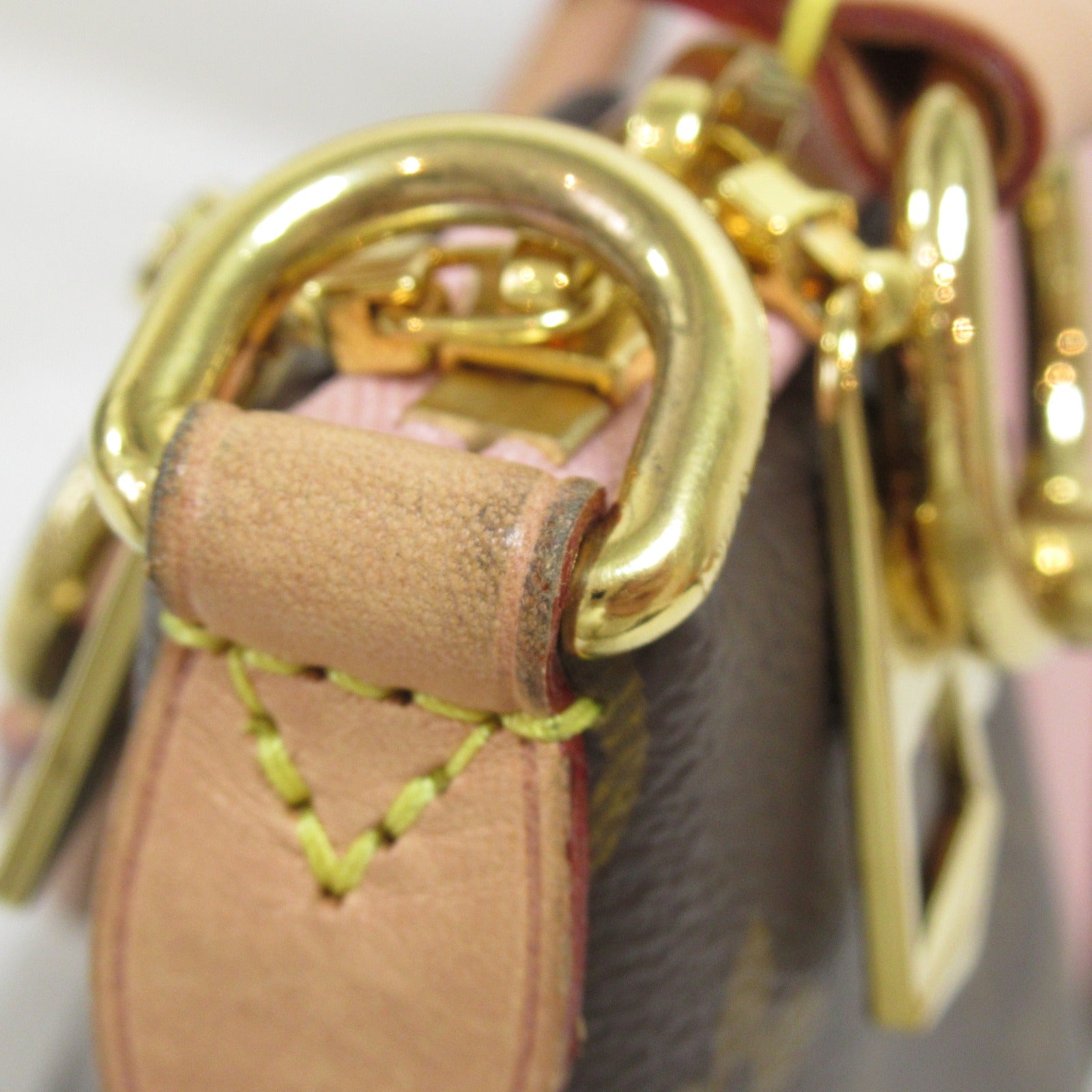 LOUIS VUITTON Monogram V Tote BB金扣手挽肩背兩用袋啡色/粉紅色