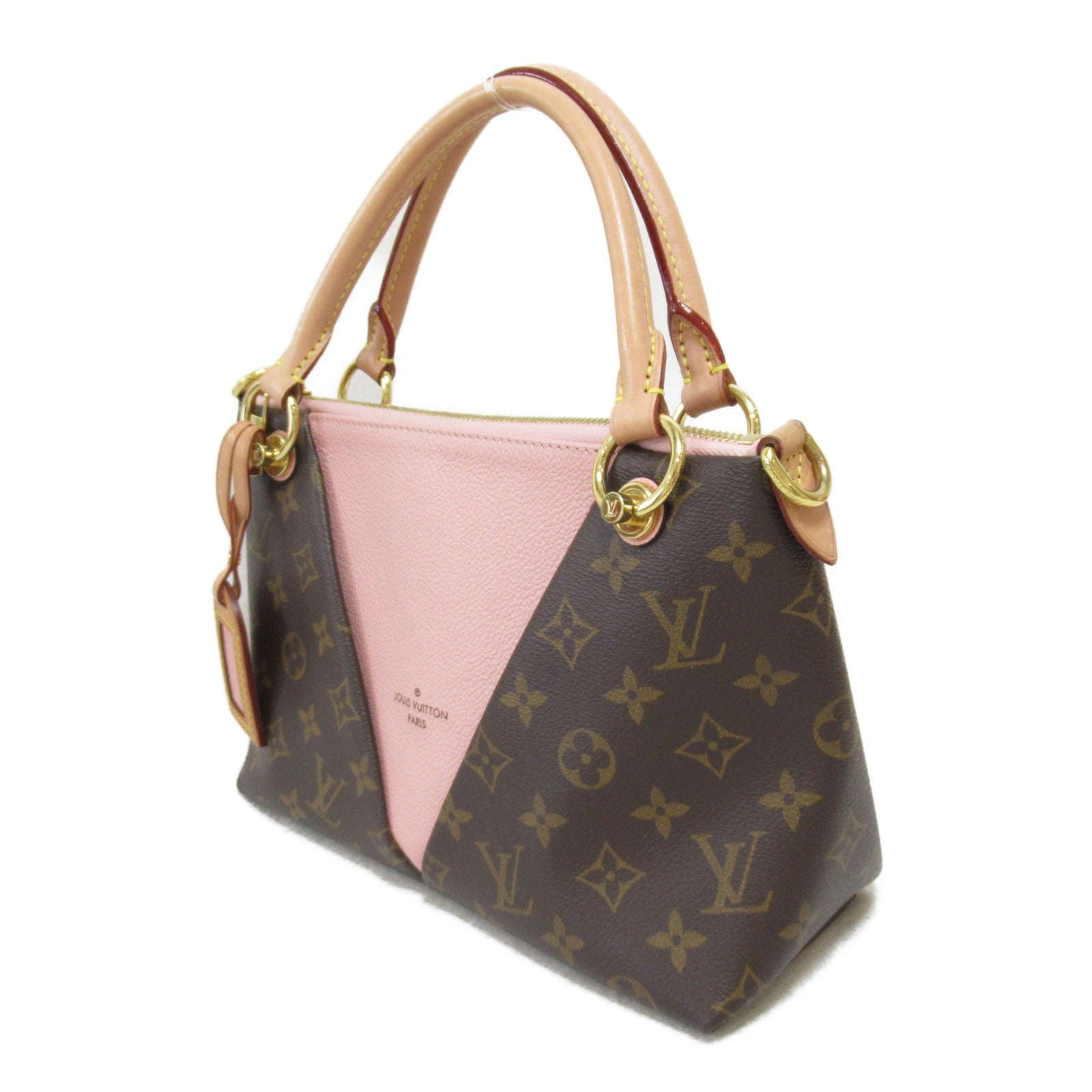 LOUIS VUITTON Monogram V Tote BB金扣手挽肩背兩用袋啡色/粉紅色