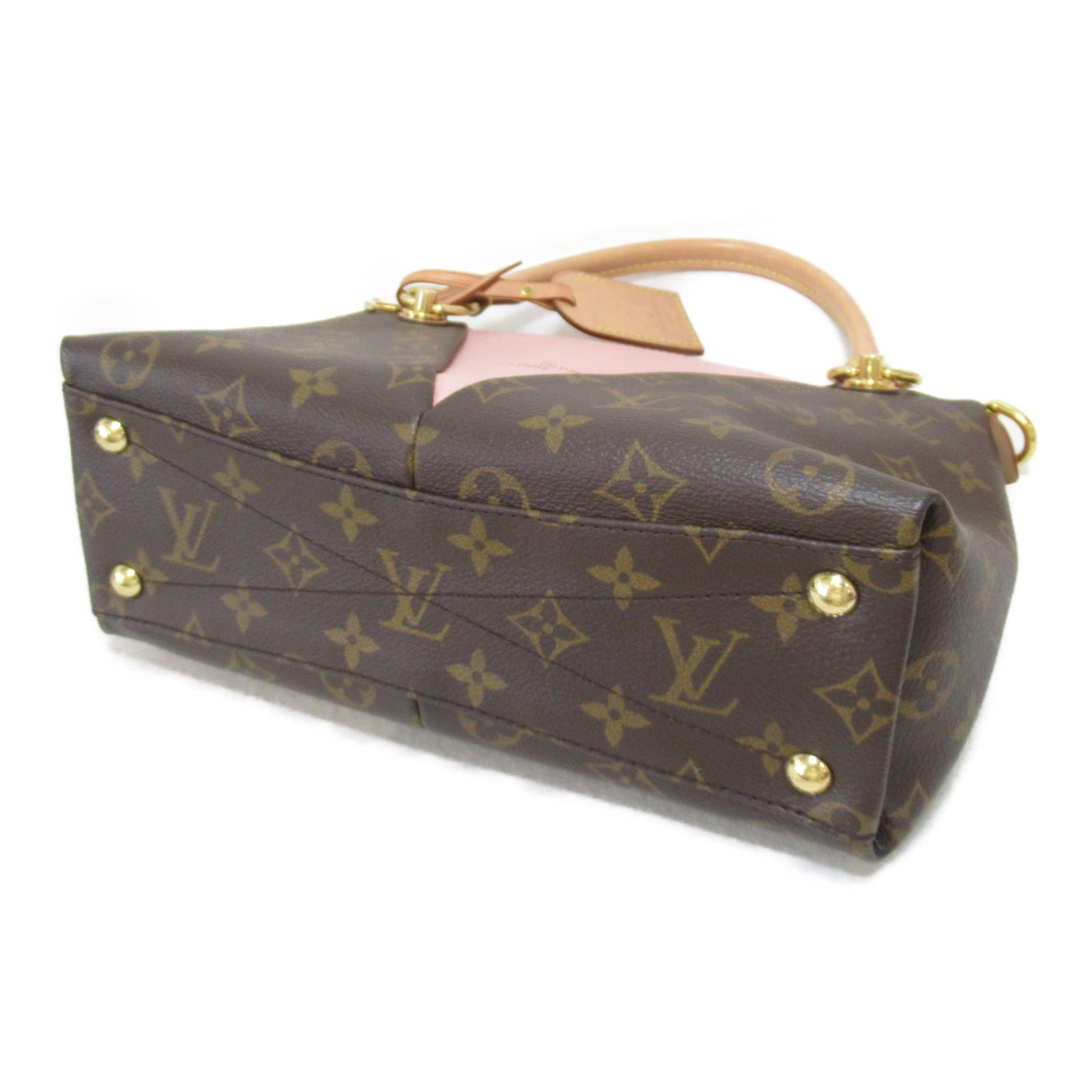 LOUIS VUITTON Monogram V Tote BB金扣手挽肩背兩用袋啡色/粉紅色