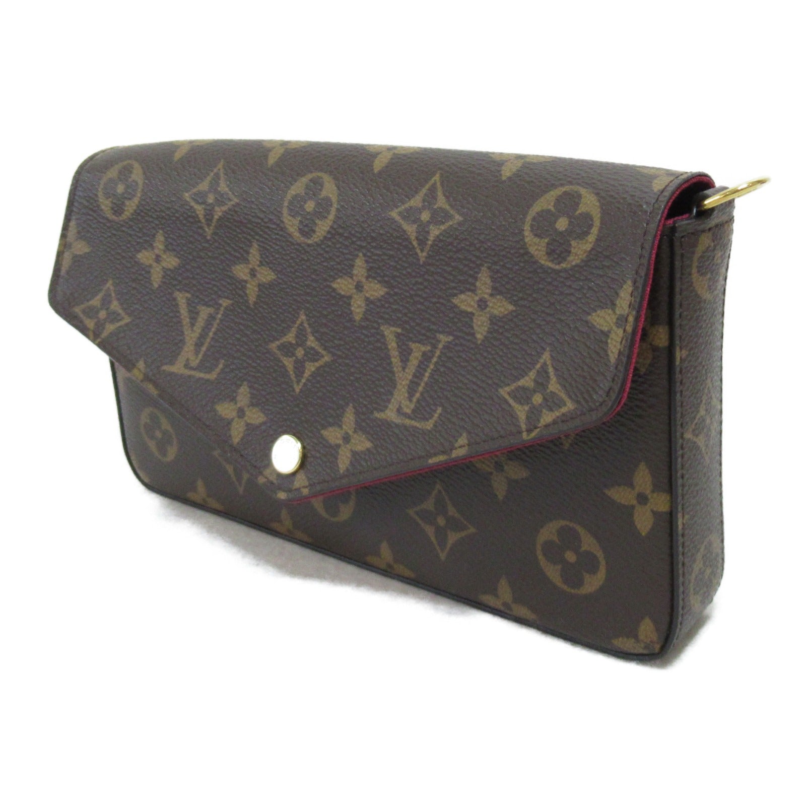 LOUIS VUITTON Monogram Pochette Felicy金扣鏈帶肩背袋啡色