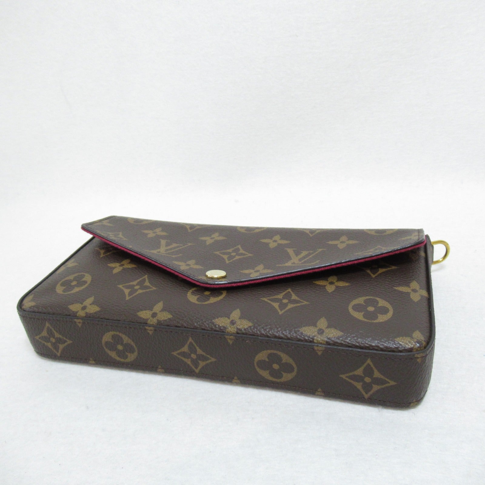 LOUIS VUITTON Monogram Pochette Felicy金扣鏈帶肩背袋啡色