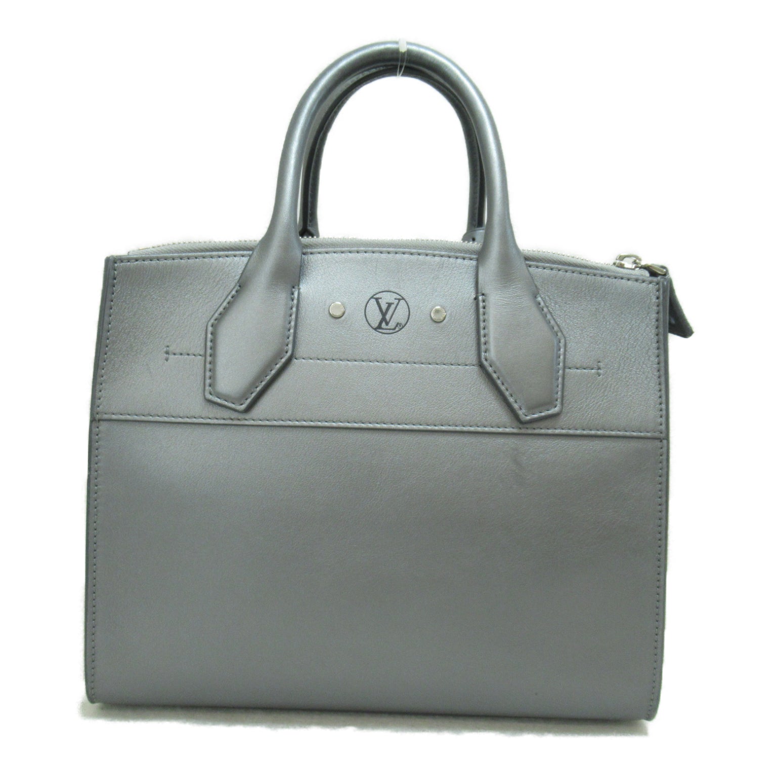 LOUIS VUITTON 【激減優惠】牛皮皮革City Steamer PM銀扣手挽肩背兩用袋銀色