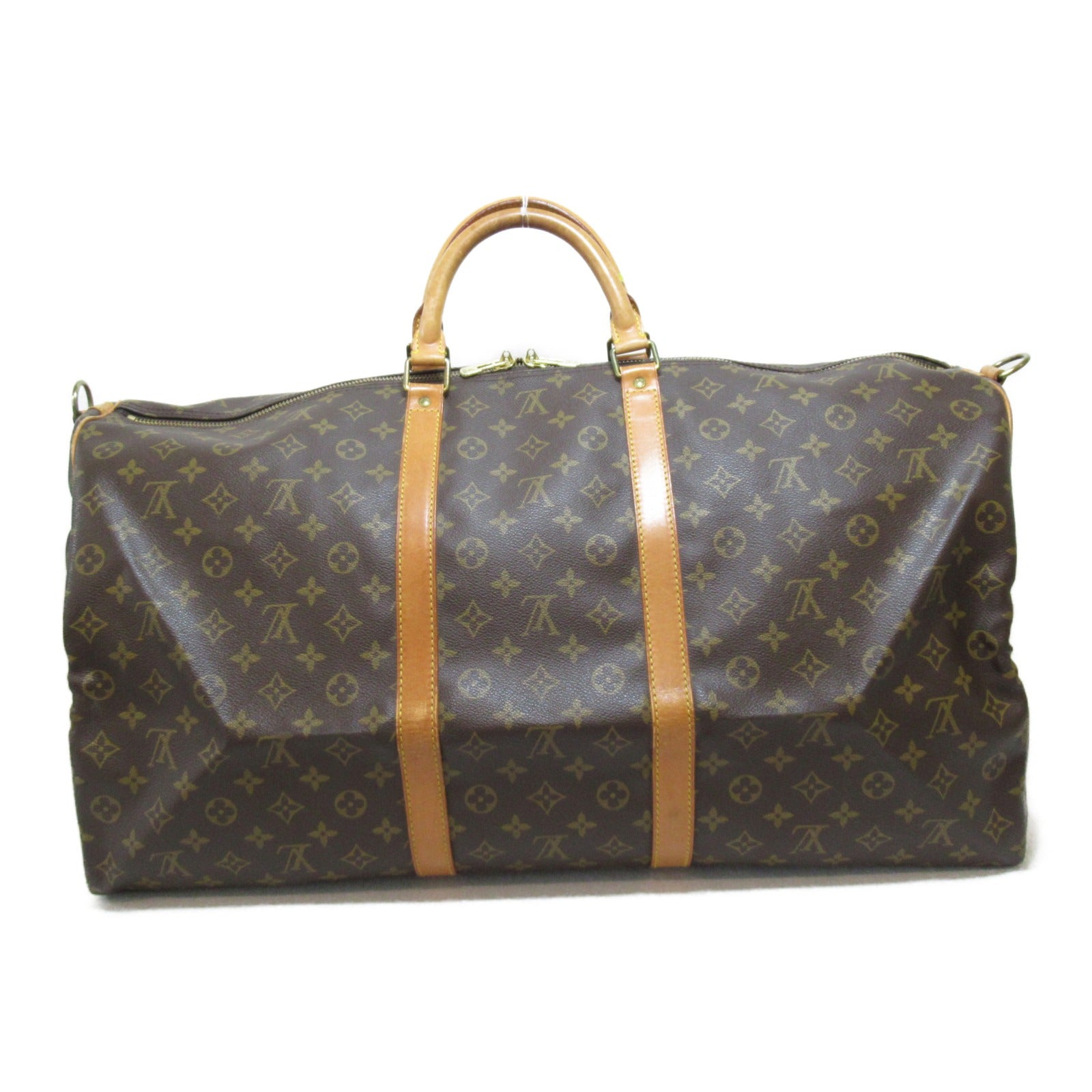 LOUIS VUITTON Monogram Keepall 60 Bandoulie金扣手挽肩背兩用袋啡色
