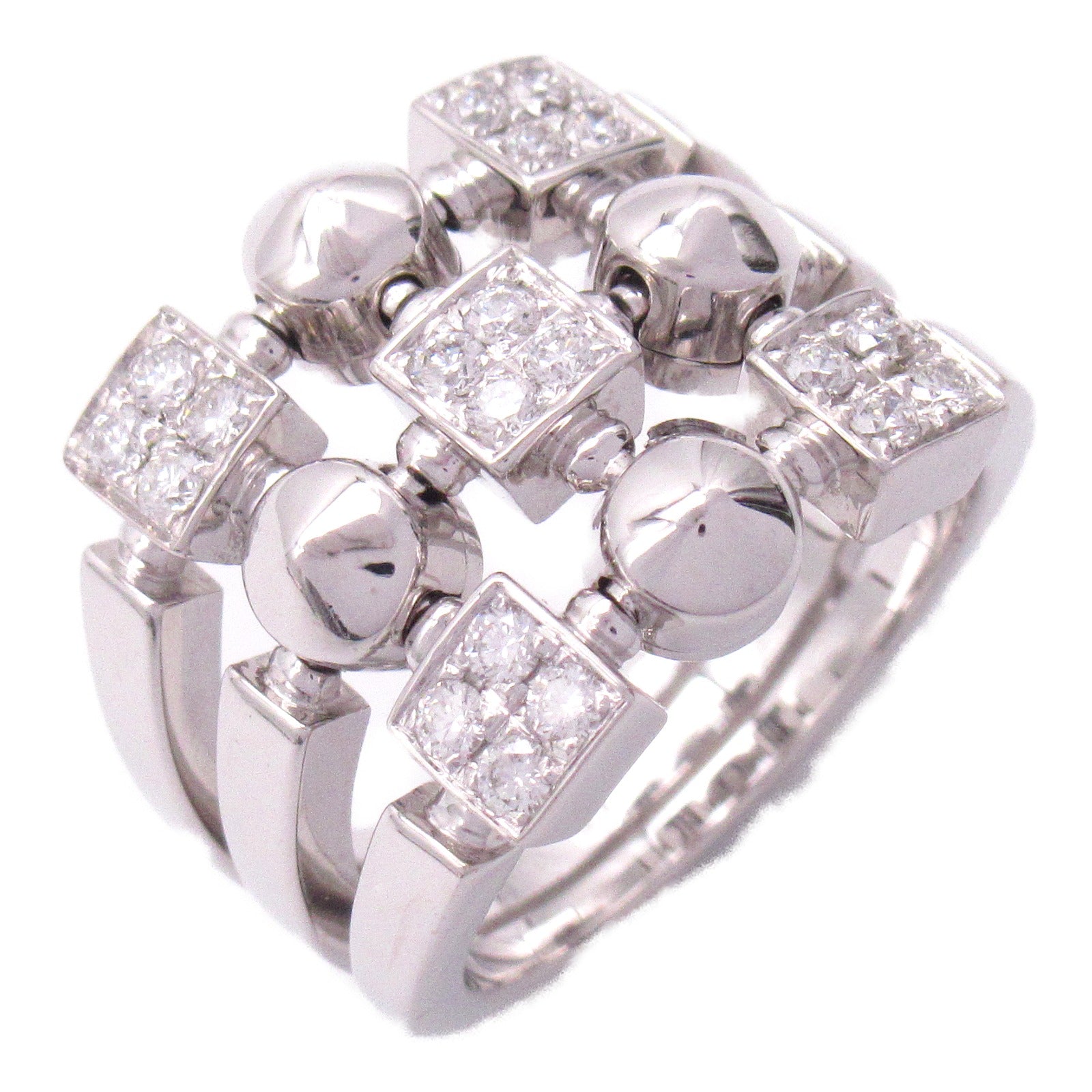 BVLGARI 18K白金Lucia Diamond Ring鑽石戒指US#6