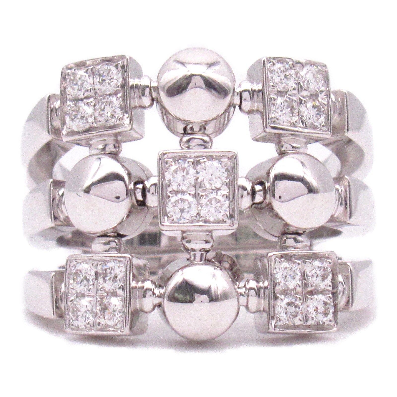 BVLGARI 18K白金Lucia Diamond Ring鑽石戒指US#6