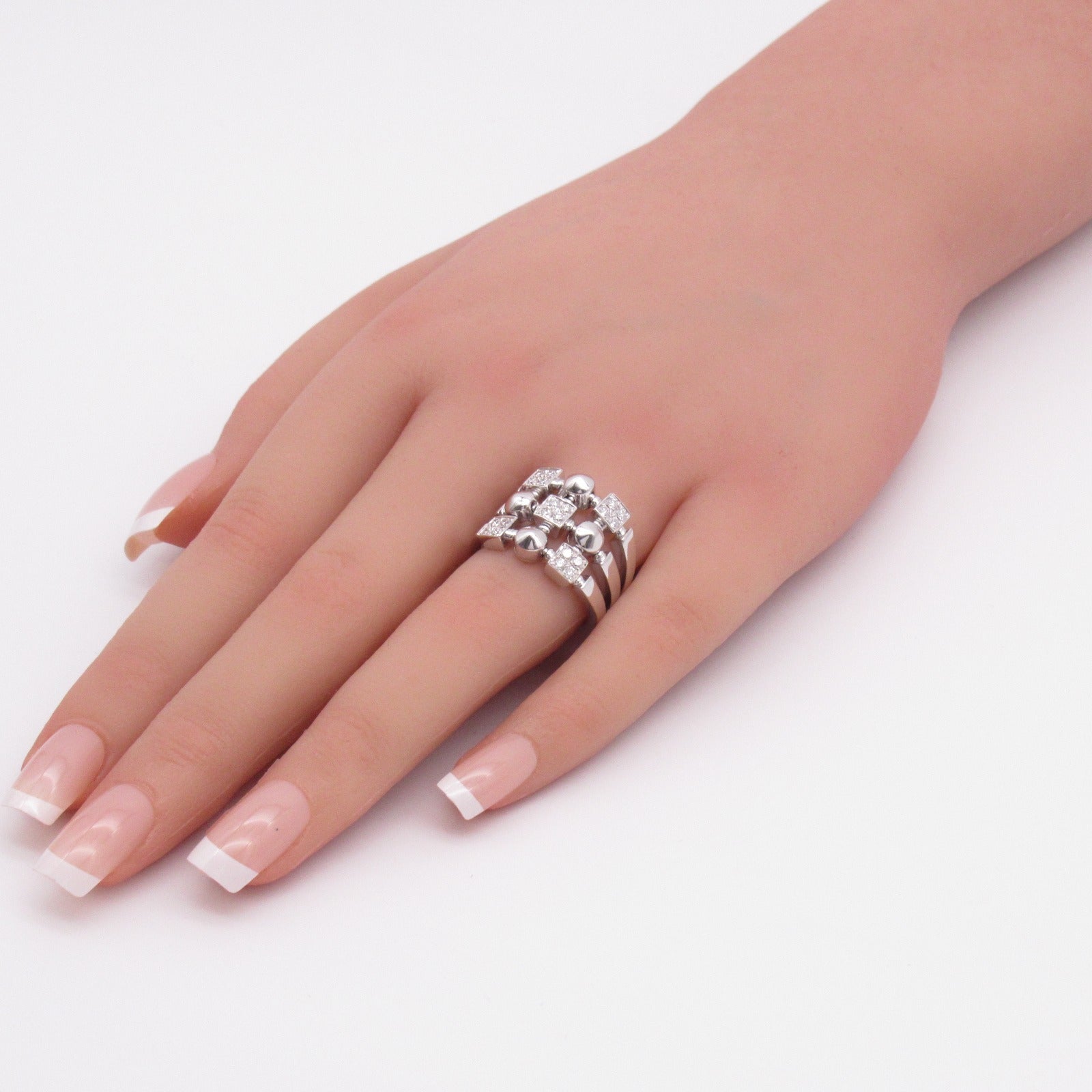 BVLGARI 18K白金Lucia Diamond Ring鑽石戒指US#6