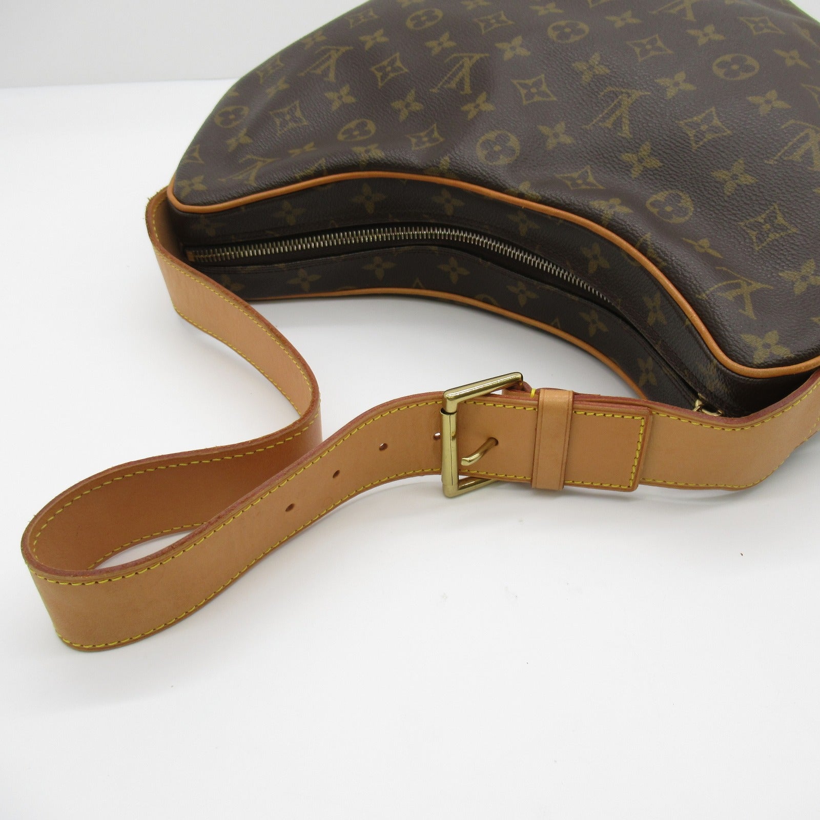 LOUIS VUITTON Monogram Croissant GM金扣肩背袋啡色
